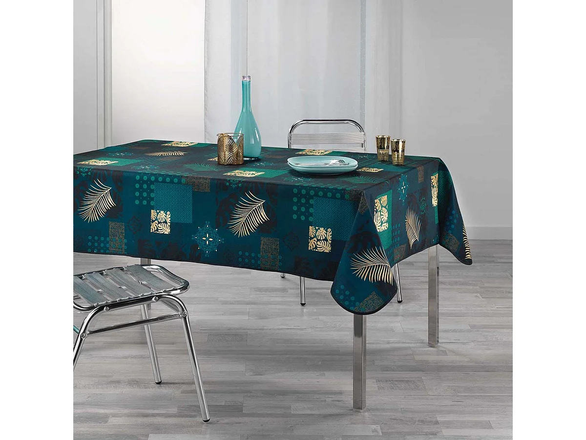 Nappe Imprimée "Oreane" 150x240cm Bleu
