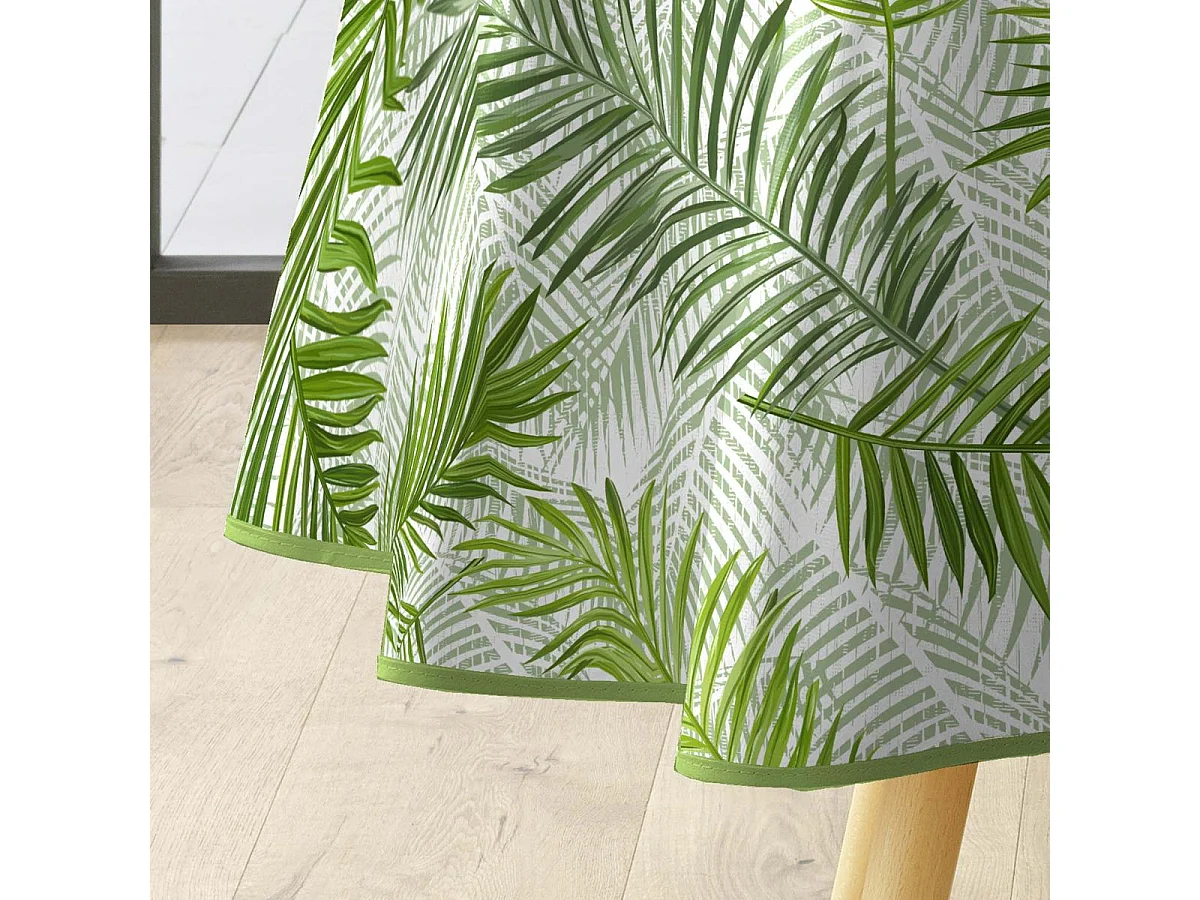 Nappe Ronde "Green Feuilles" 160cm Vert