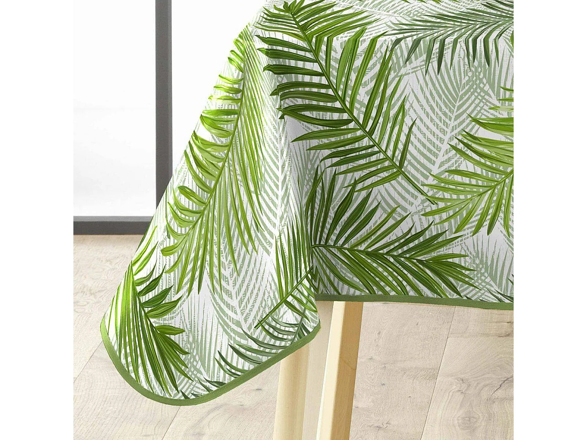 Nappe Imprimé "Green Feuilles" 140x240cm Vert