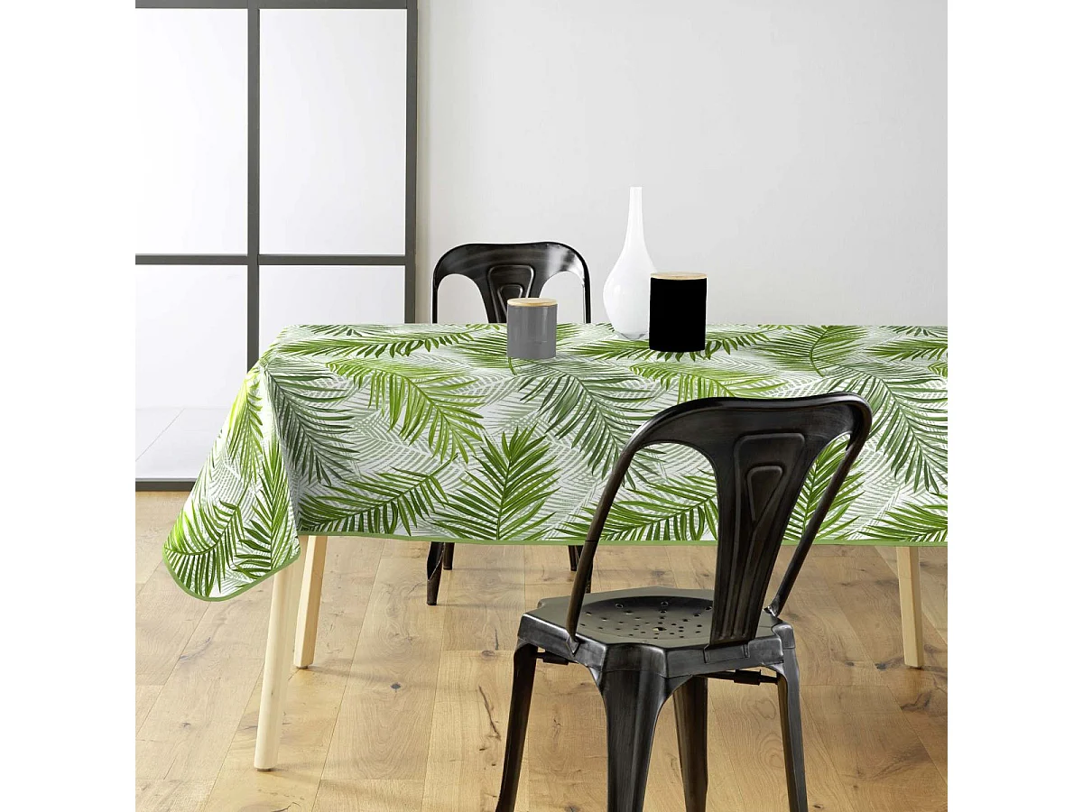 Nappe Imprimé "Green Feuilles" 140x240cm Vert