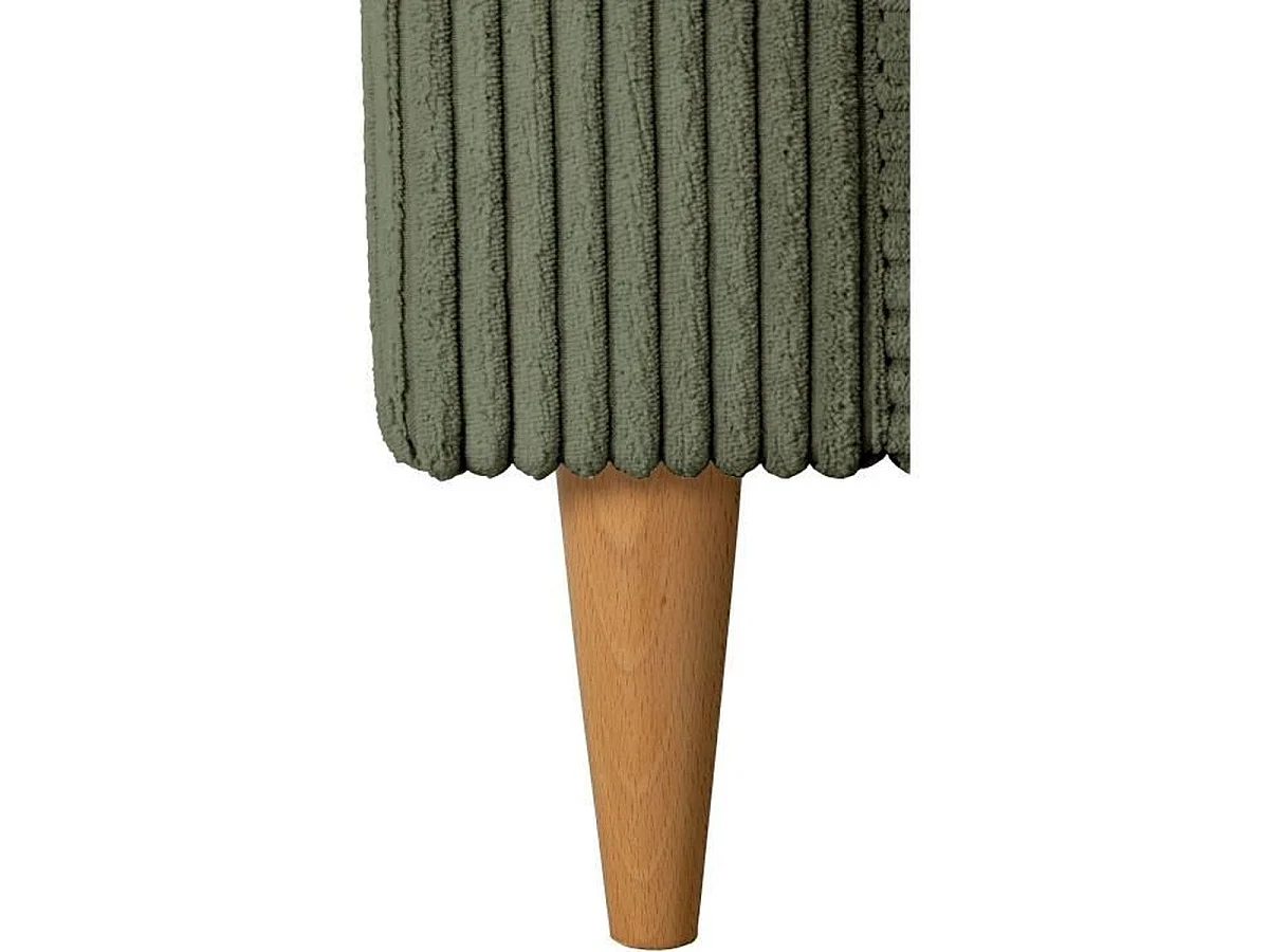 CASAPY BOB Omkeerbare Hoekbank in Khaki Corduroy Fluweel, 4 Zitplaatsen, 197 x 138 x 65 cm