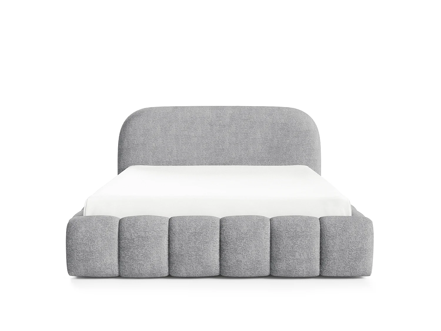 FURNISTAR Gestoffeerd bed BELLURE met opbergruimte 180x200 |Tweepersoonsbed met opbergruimte|Lattenbodem|Boxspring-look|zonder matras - Grijs