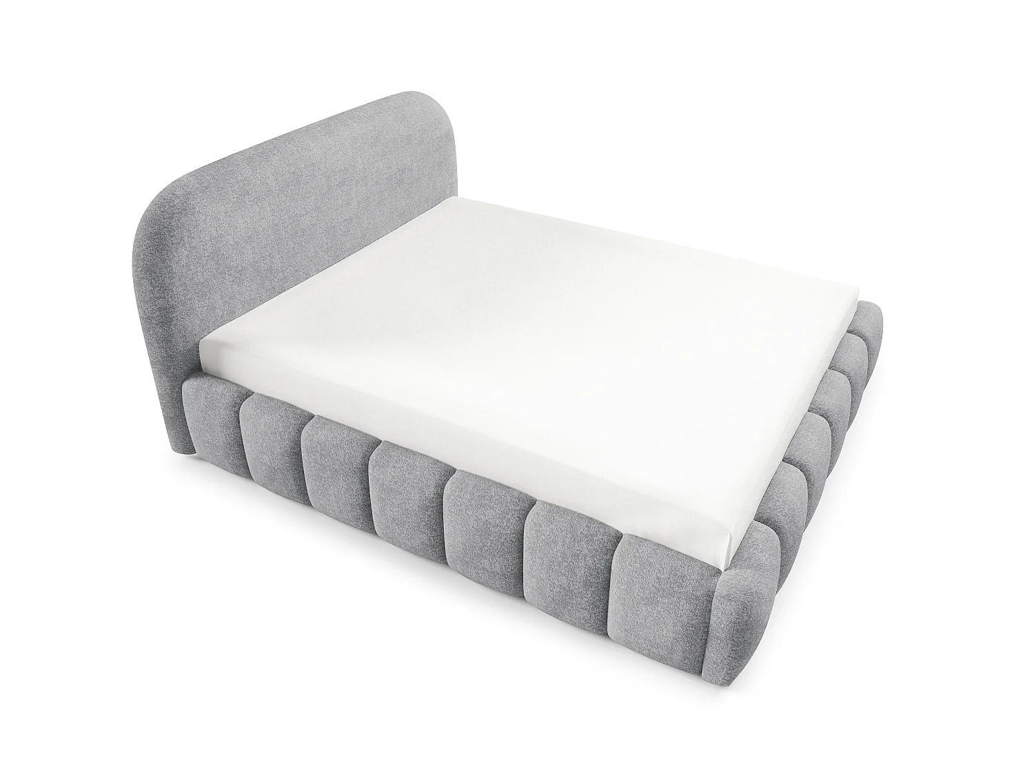 FURNISTAR Gestoffeerd bed BELLURE met opbergruimte 180x200 |Tweepersoonsbed met opbergruimte|Lattenbodem|Boxspring-look|zonder matras - Grijs