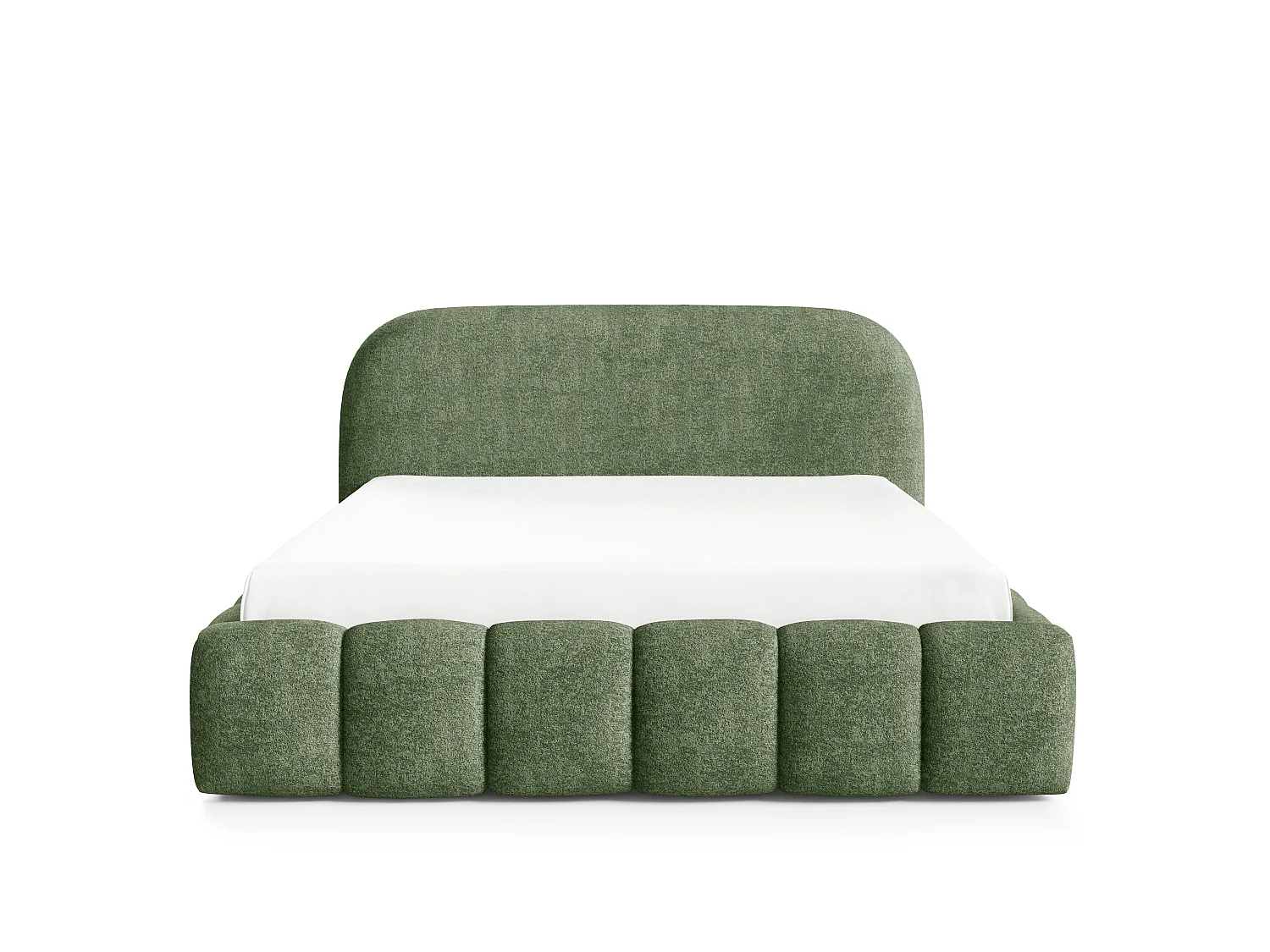 FURNISTAR Gestoffeerd bed BELLURE met opbergruimte 180x200 |Tweepersoonsbed met opbergruimte|Lattenbodem|Boxspring-look|zonder matras - Groen