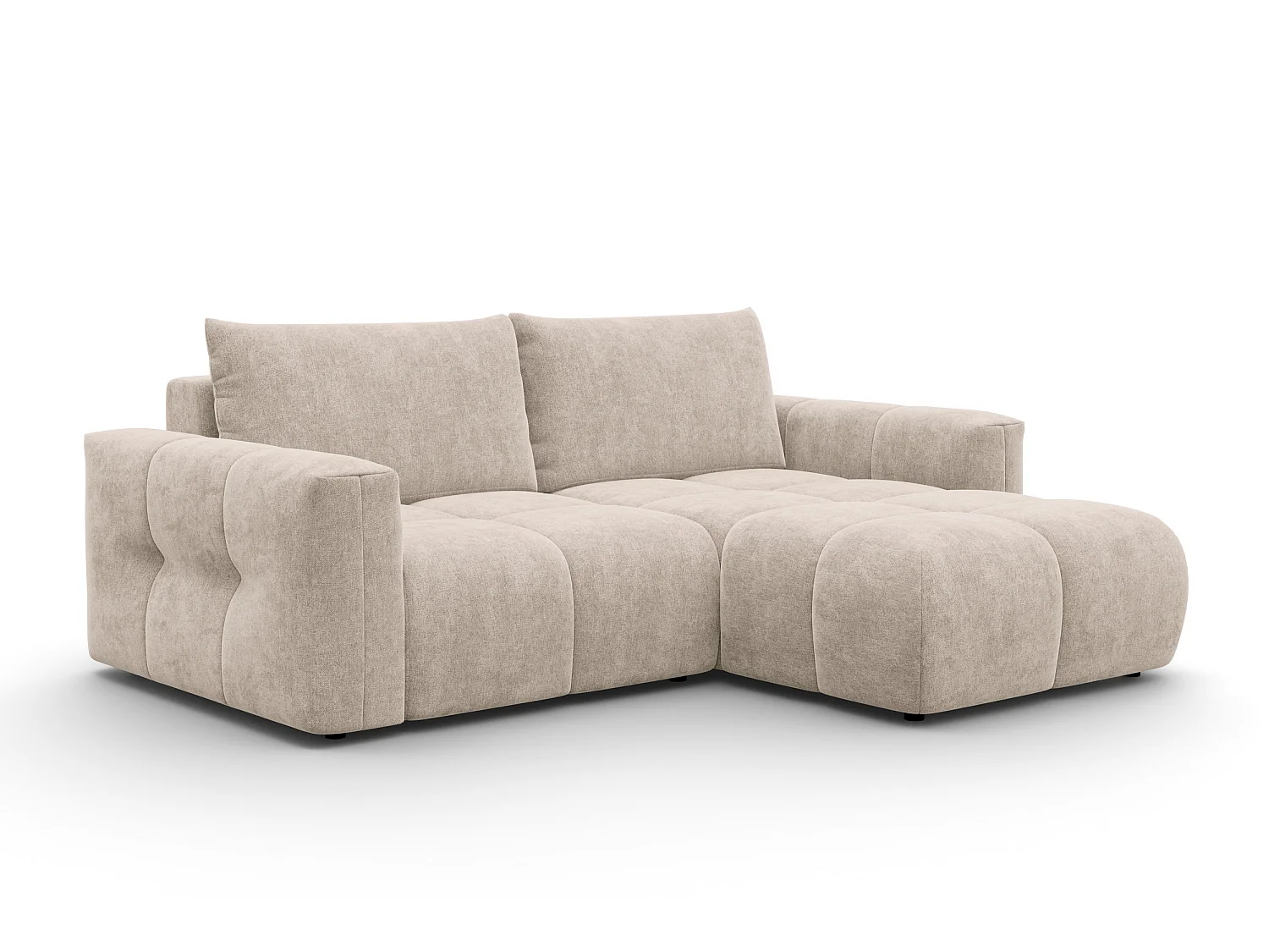 CANAPÉ D'ANGLE VERONA 3 places droit, tissu beige