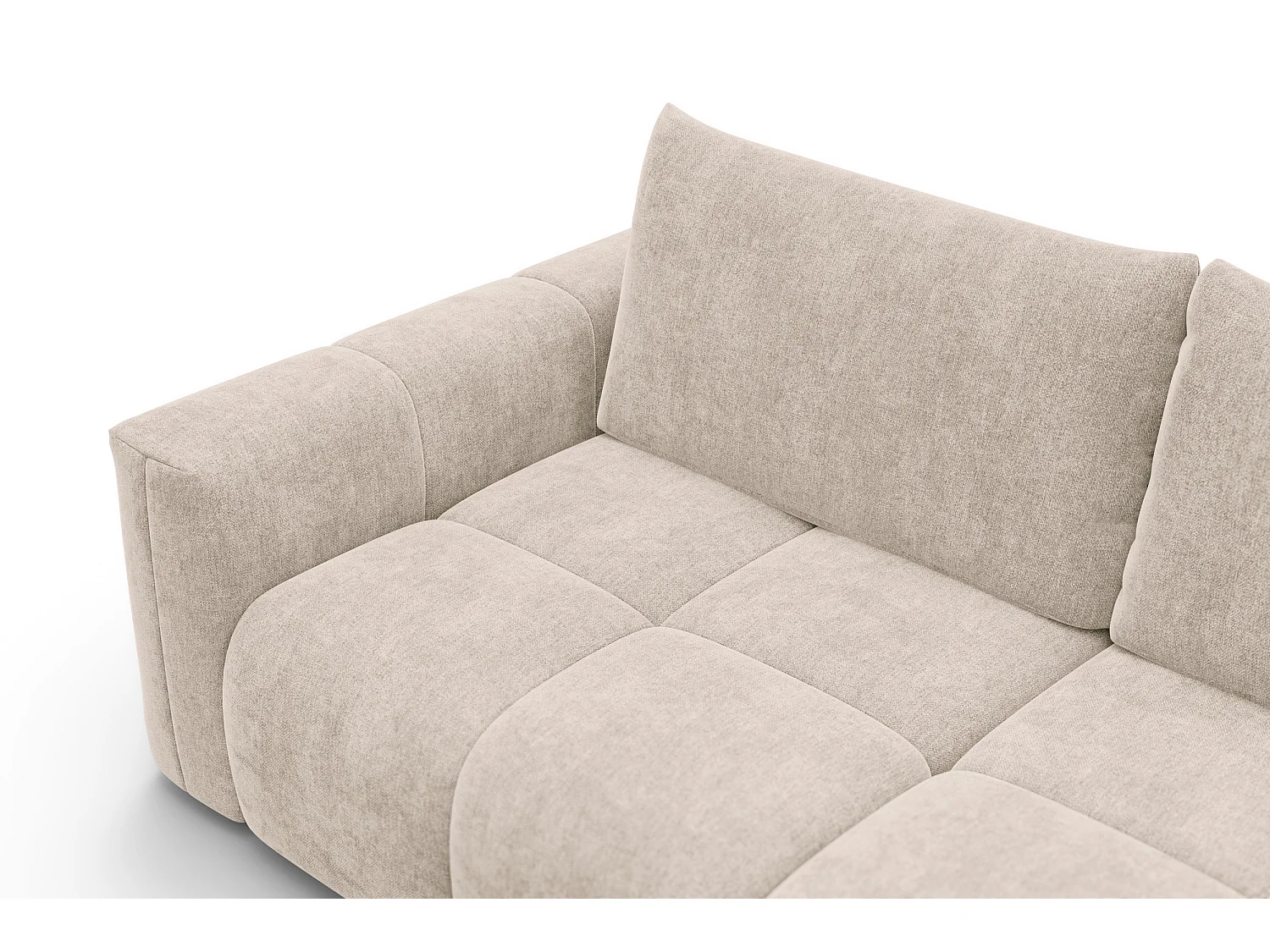 CANAPÉ D'ANGLE VERONA 3 places droit, tissu beige