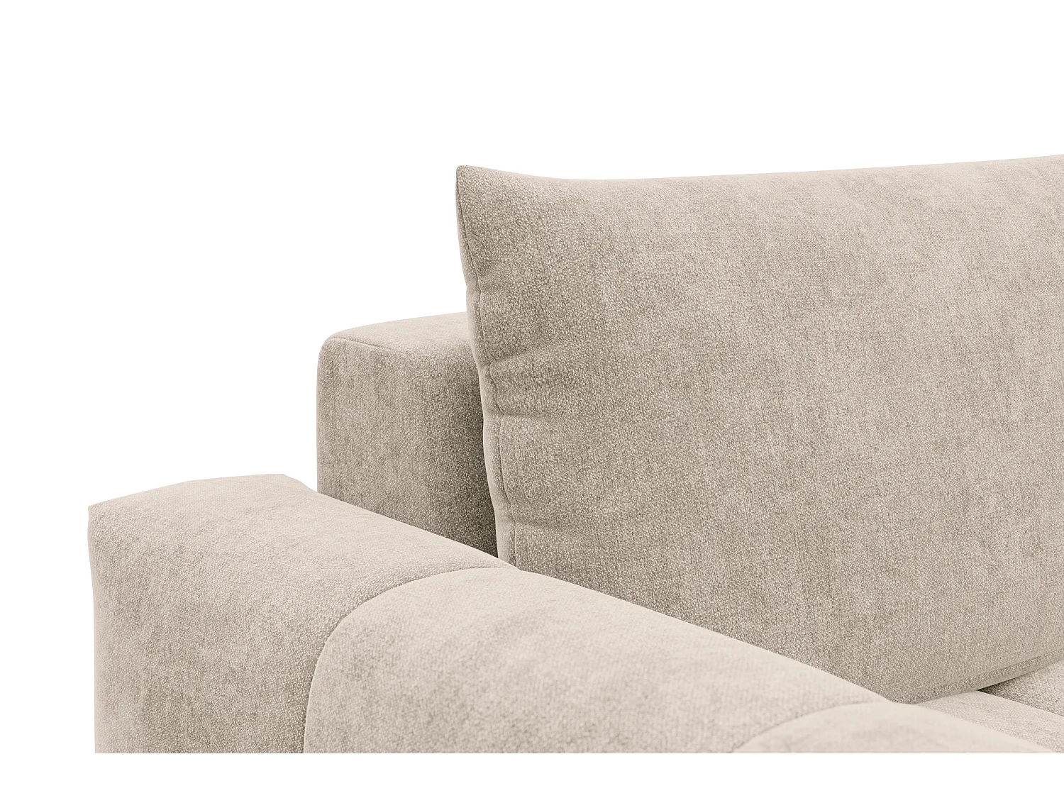 CANAPÉ D'ANGLE VERONA 3 places droit, tissu beige