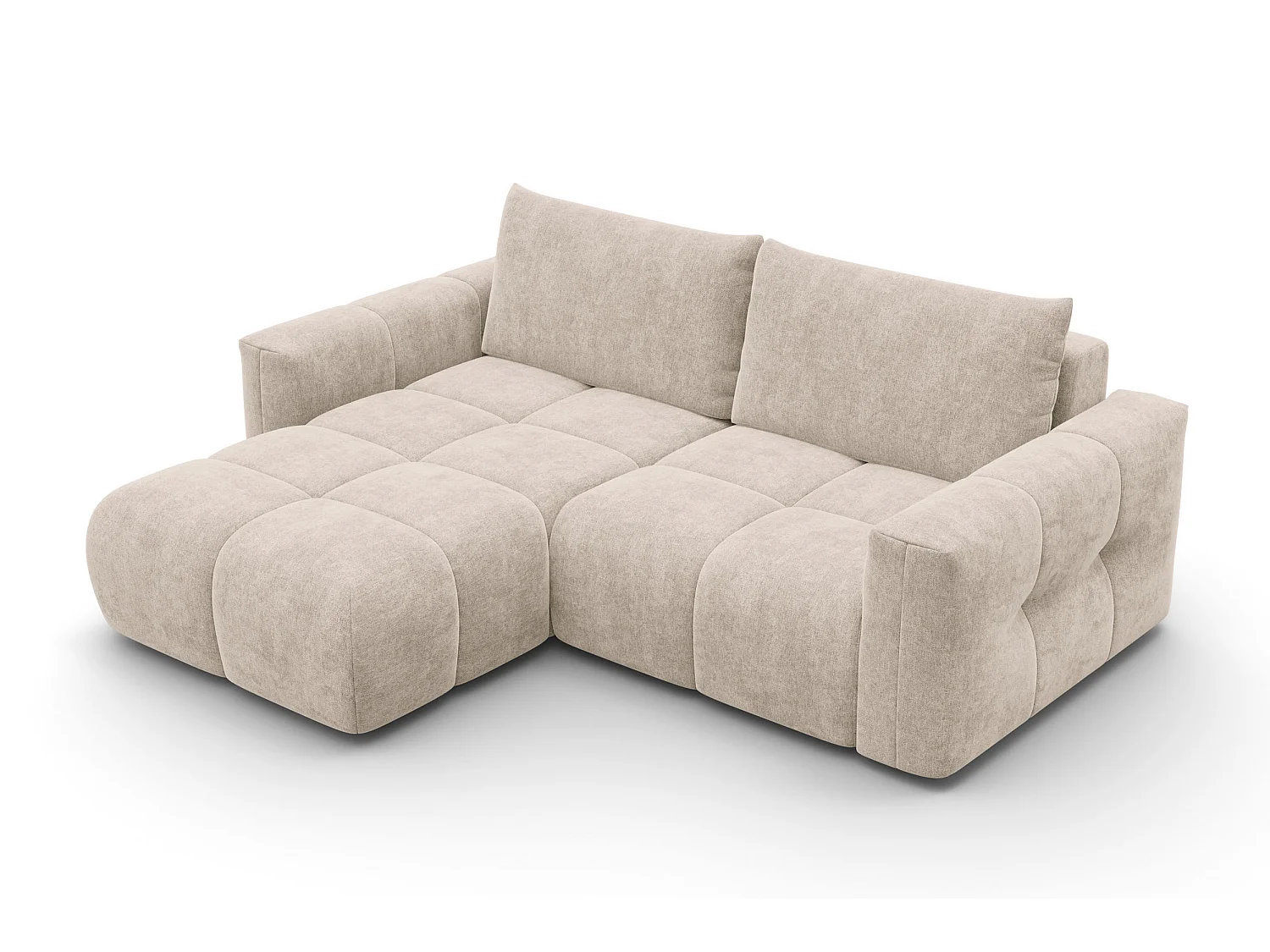 CANAPÉ D'ANGLE VERONA 3 places gauche, tissu beige