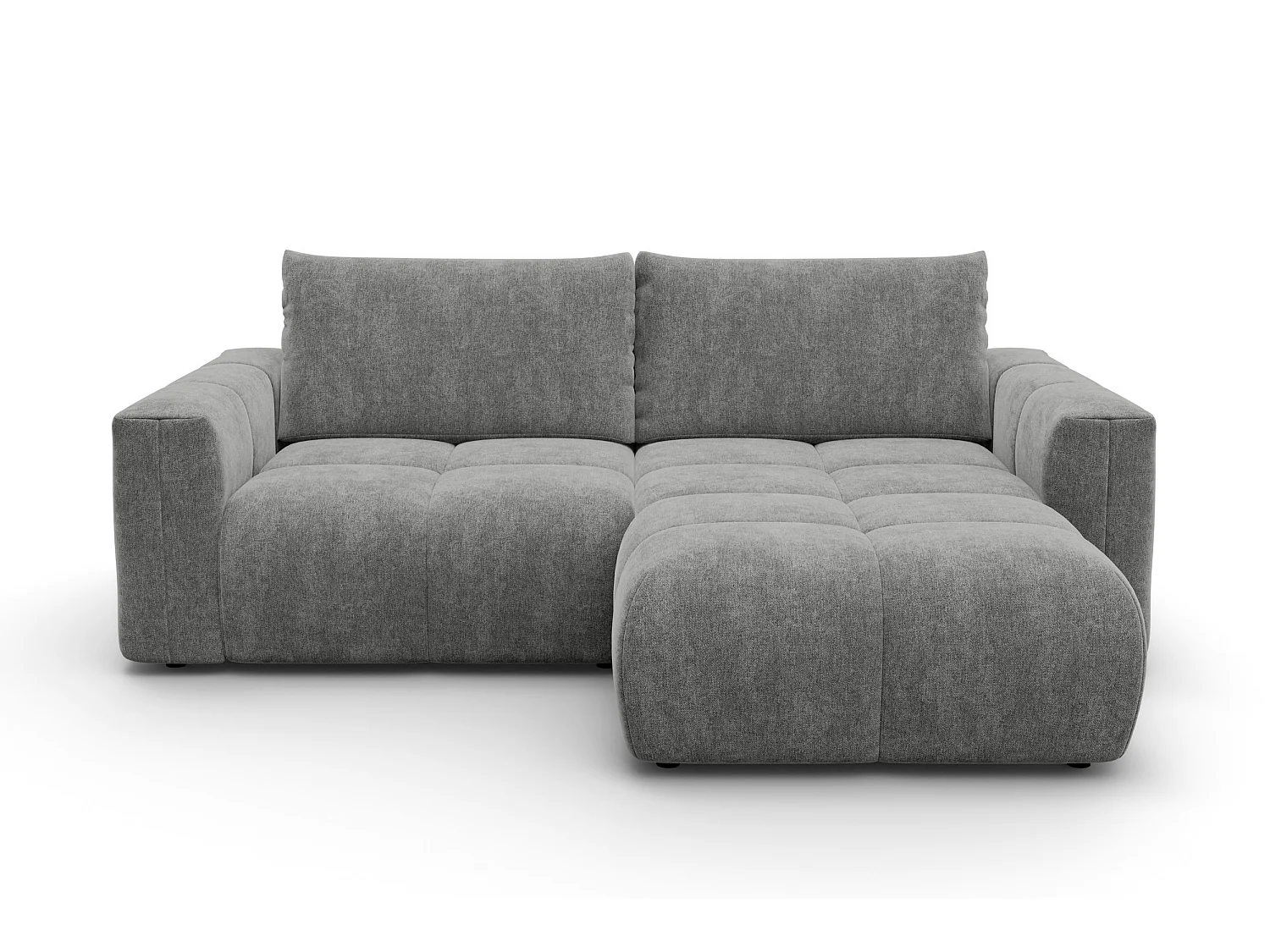 CANAPÉ D'ANGLE VERONA 3 places droit, tissu gris