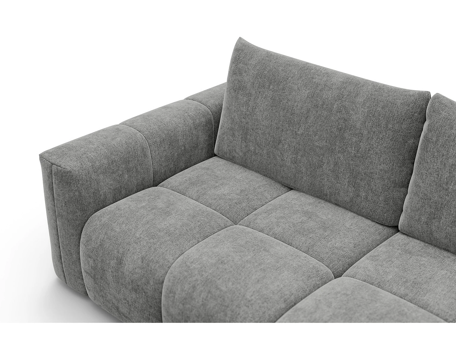 CANAPÉ D'ANGLE VERONA 3 places droit, tissu gris