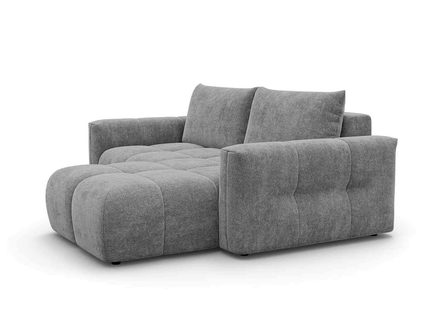 CANAPÉ D'ANGLE VERONA 3 places droit, tissu gris