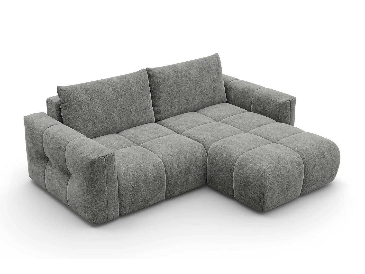 CANAPÉ D'ANGLE VERONA 3 places droit, tissu gris