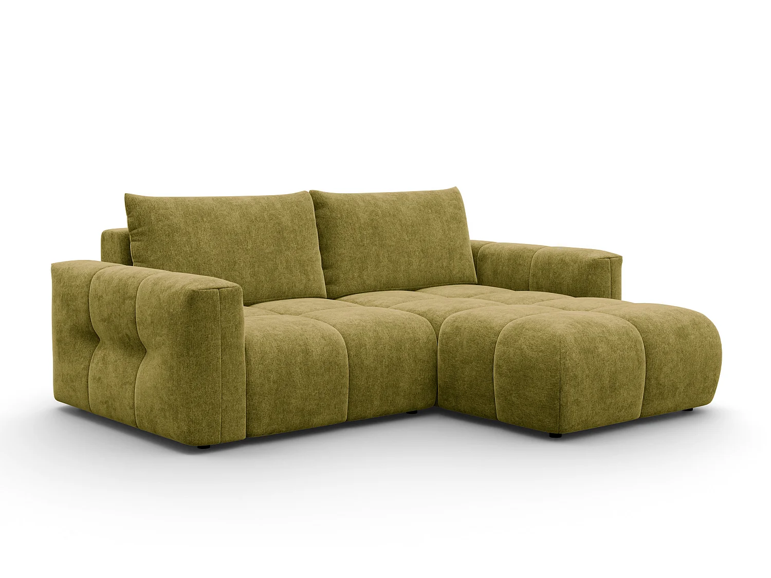 CANAPÉ D'ANGLE VERONA 3 places droit, tissu khaki