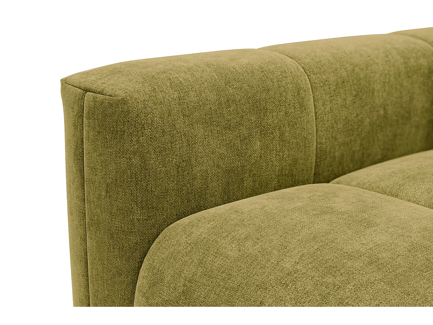 CANAPÉ D'ANGLE VERONA 3 places droit, tissu khaki