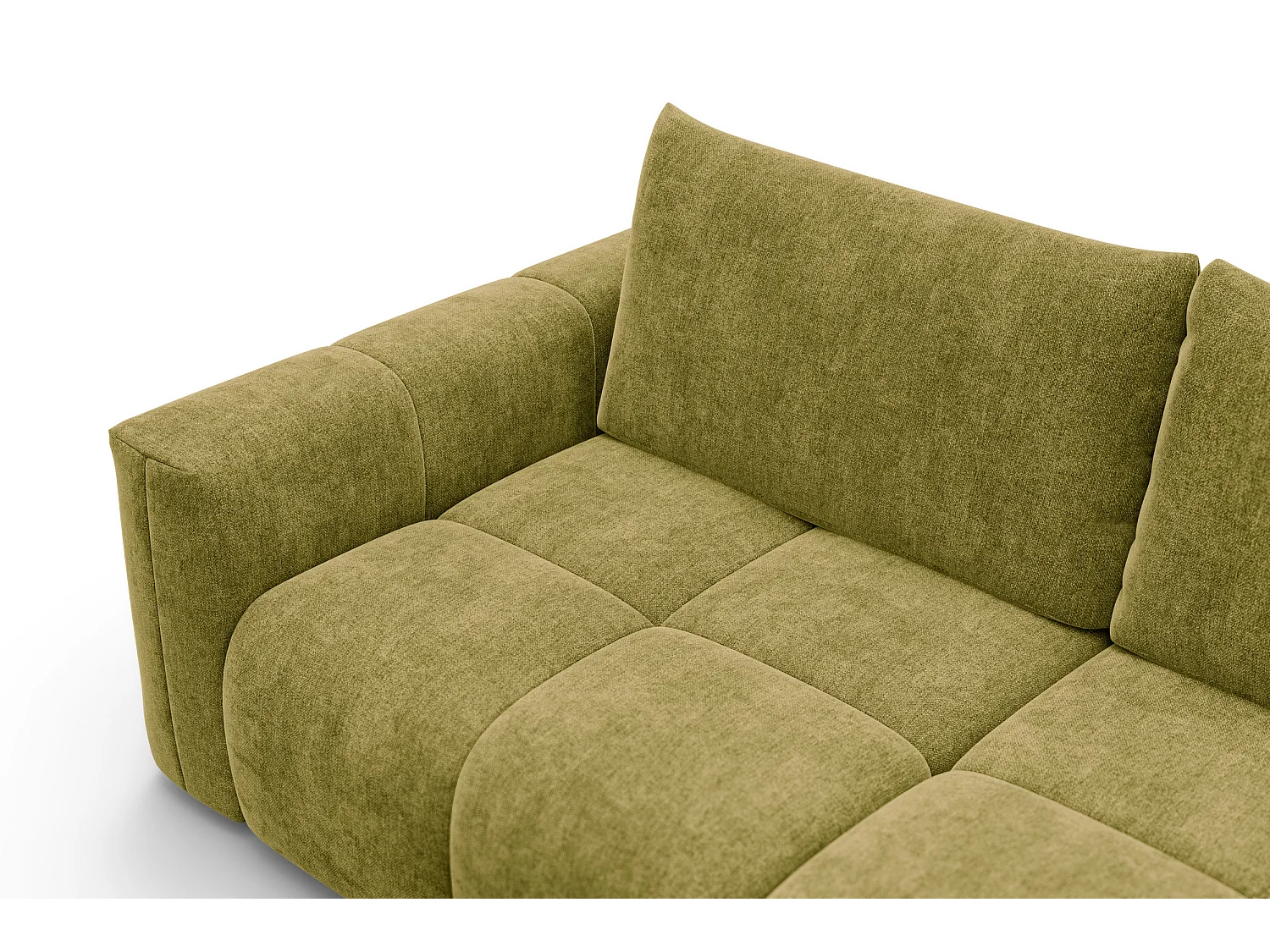 CANAPÉ D'ANGLE VERONA 3 places droit, tissu khaki