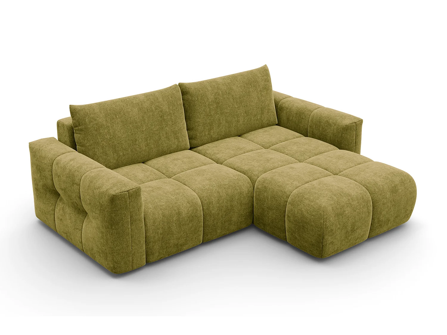 CANAPÉ D'ANGLE VERONA 3 places droit, tissu khaki