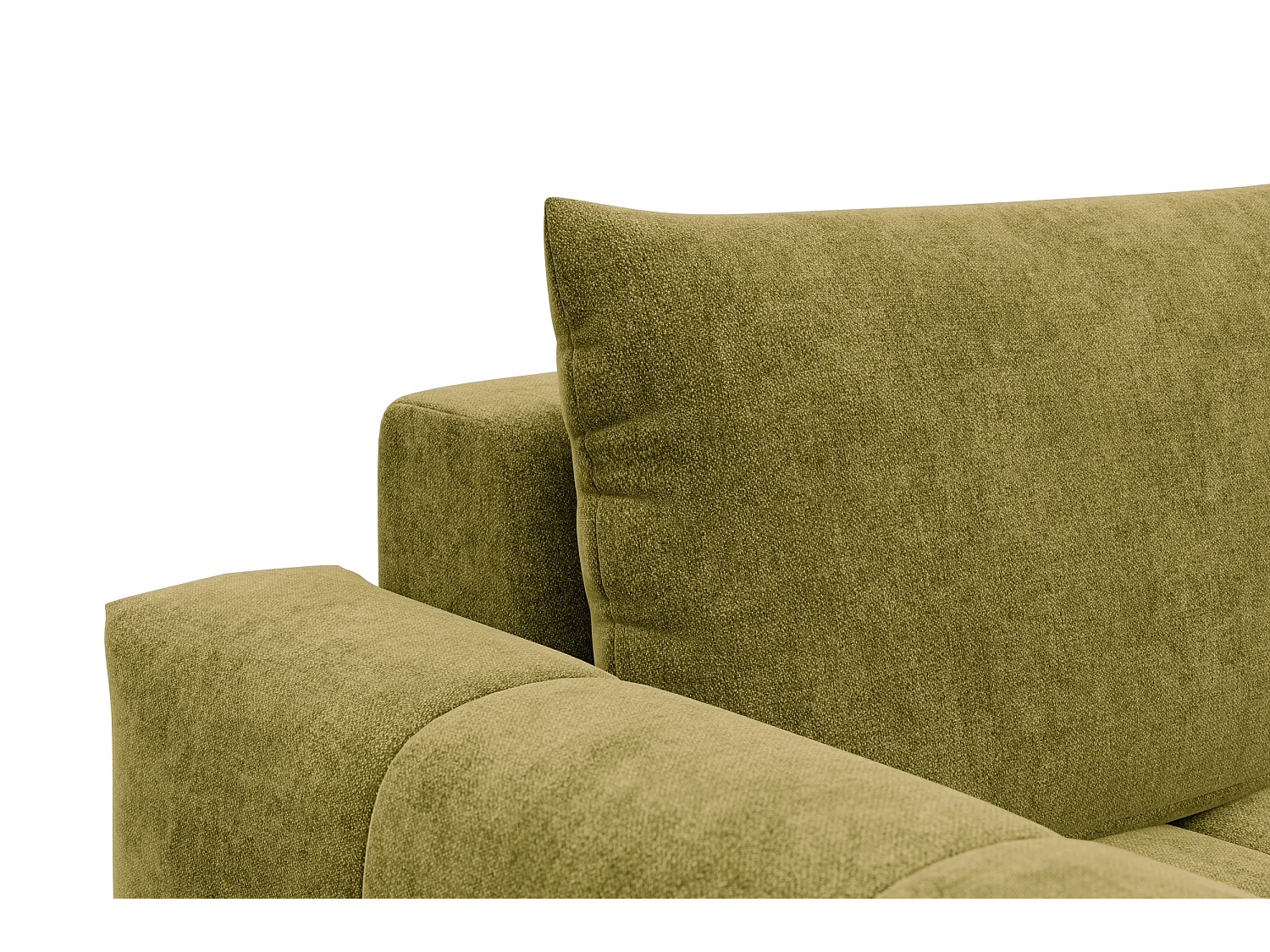CANAPÉ D'ANGLE VERONA 3 places droit, tissu khaki