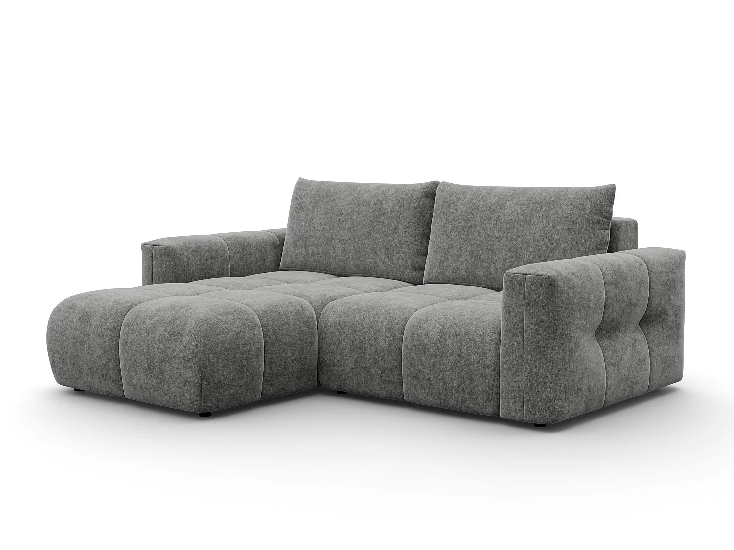 CANAPÉ D'ANGLE VERONA 3 places gauche, tissu gris