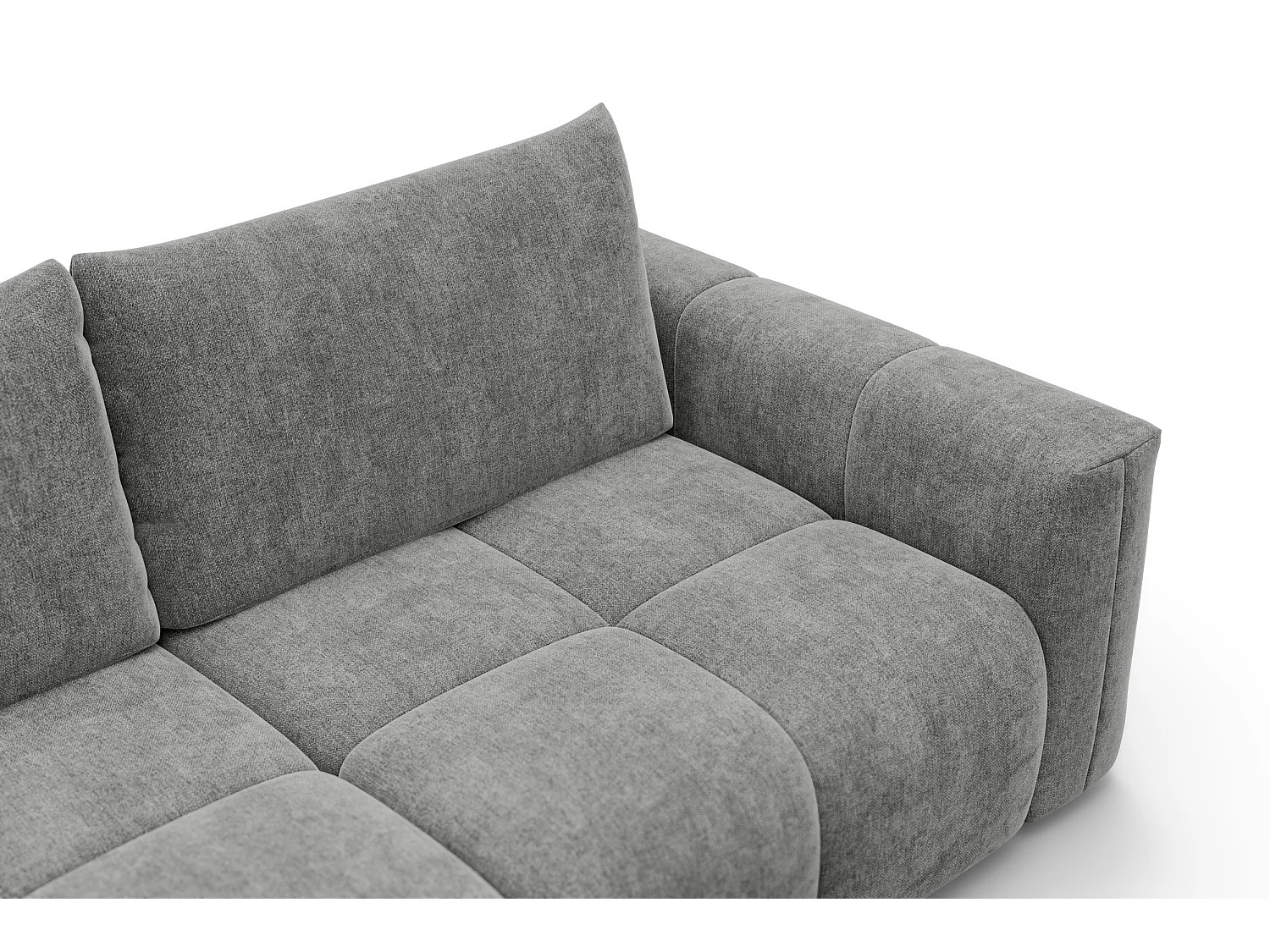 CANAPÉ D'ANGLE VERONA 3 places gauche, tissu gris