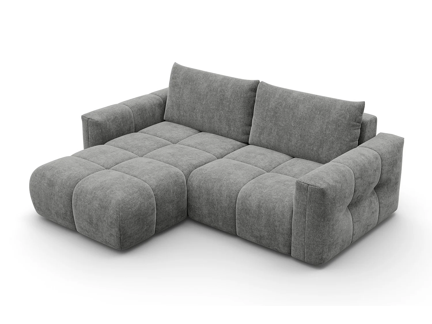 CANAPÉ D'ANGLE VERONA 3 places gauche, tissu gris