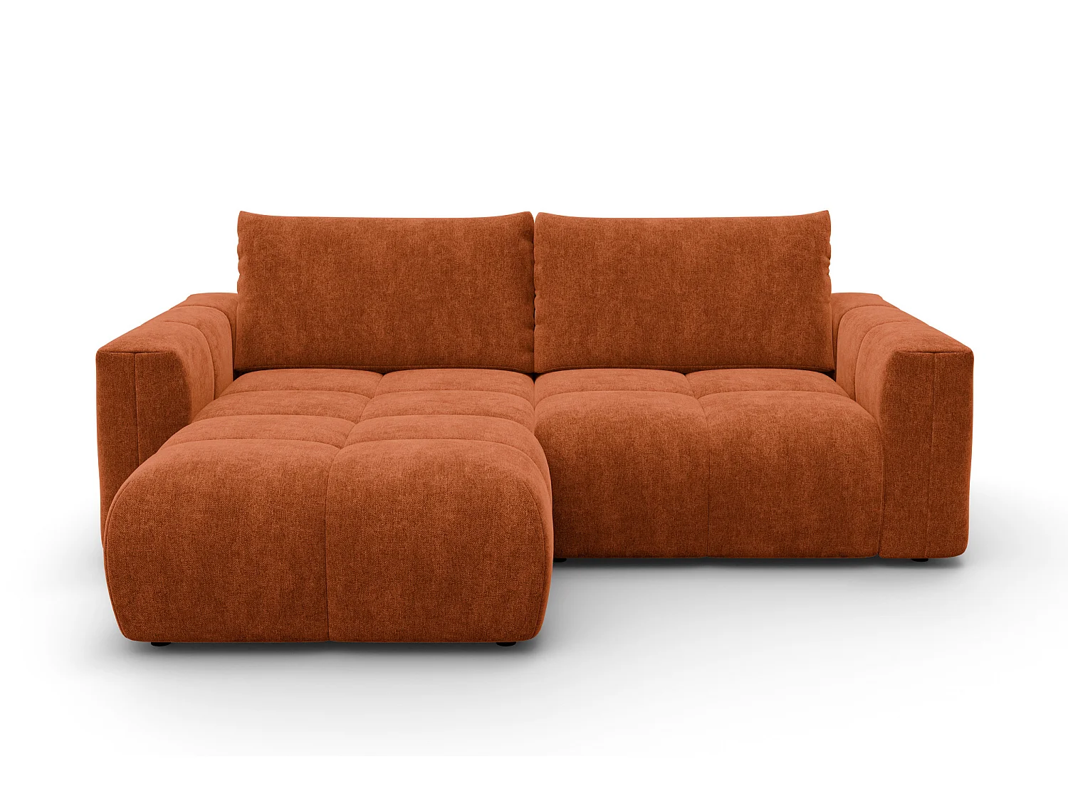 CANAPÉ D'ANGLE VERONA 3 places gauche, tissu orange