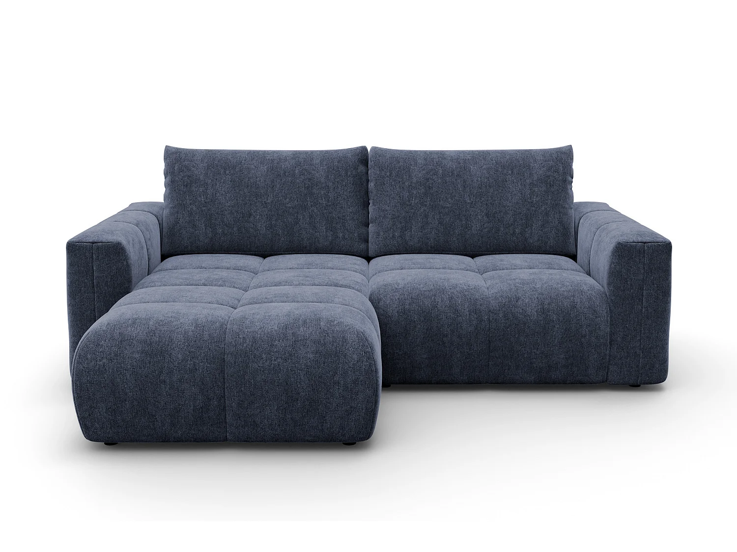 CANAPÉ D'ANGLE VERONA 3 places gauche, tissu bleu marine