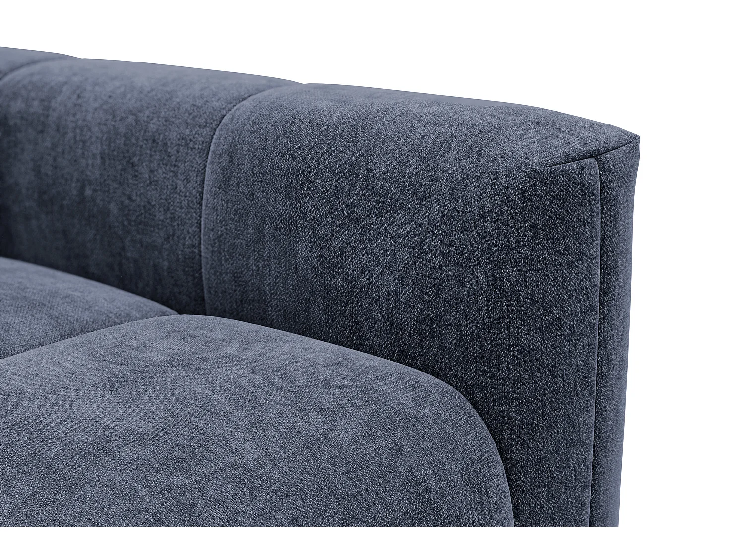 CANAPÉ D'ANGLE VERONA 3 places gauche, tissu bleu marine