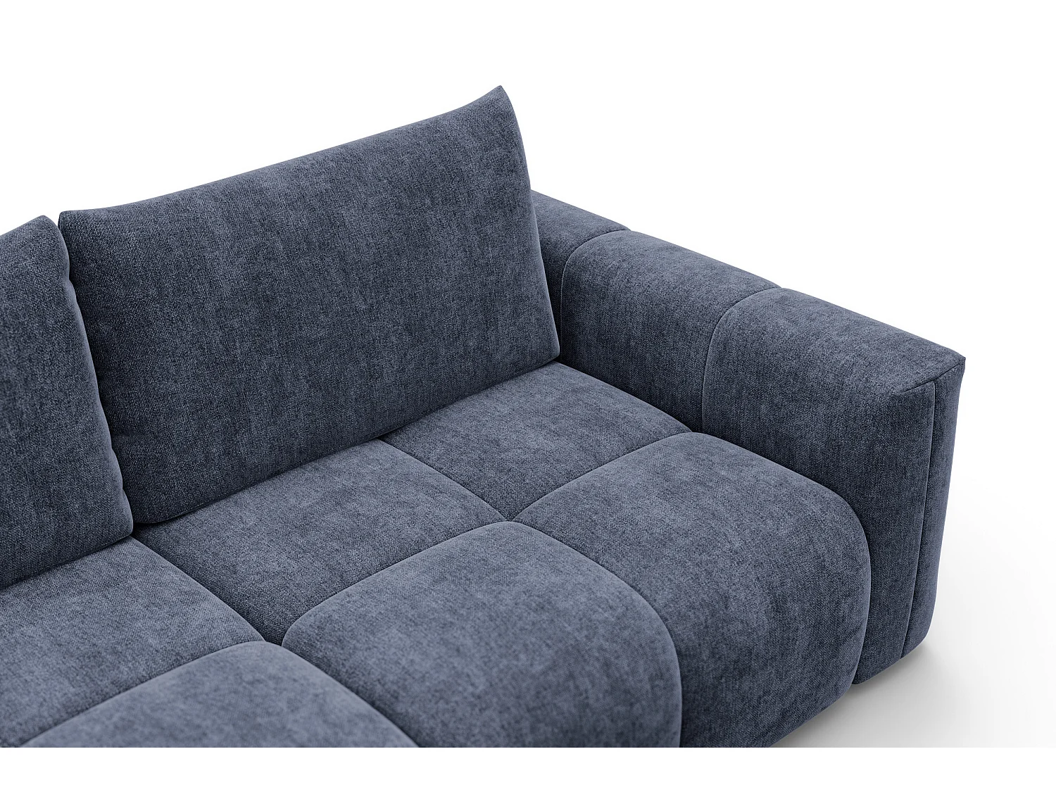 CANAPÉ D'ANGLE VERONA 3 places gauche, tissu bleu marine