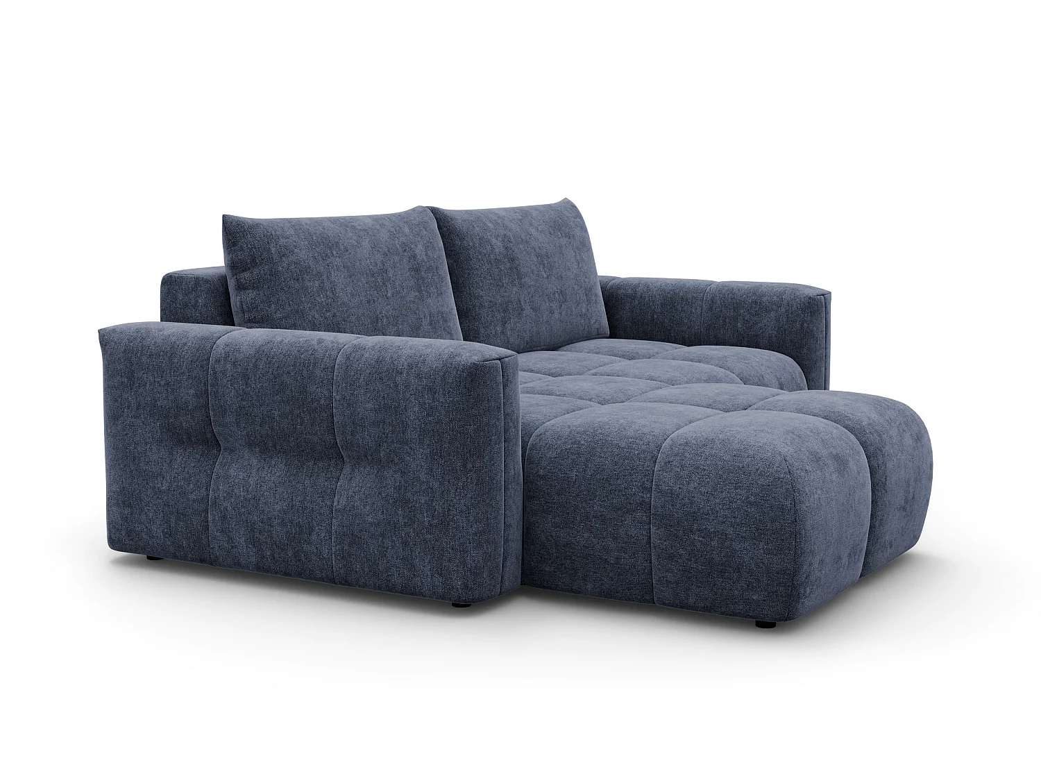 CANAPÉ D'ANGLE VERONA 3 places gauche, tissu bleu marine