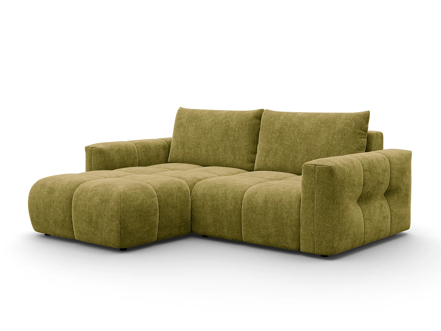 CANAPÉ D'ANGLE VERONA 3 places gauche, tissu khaki