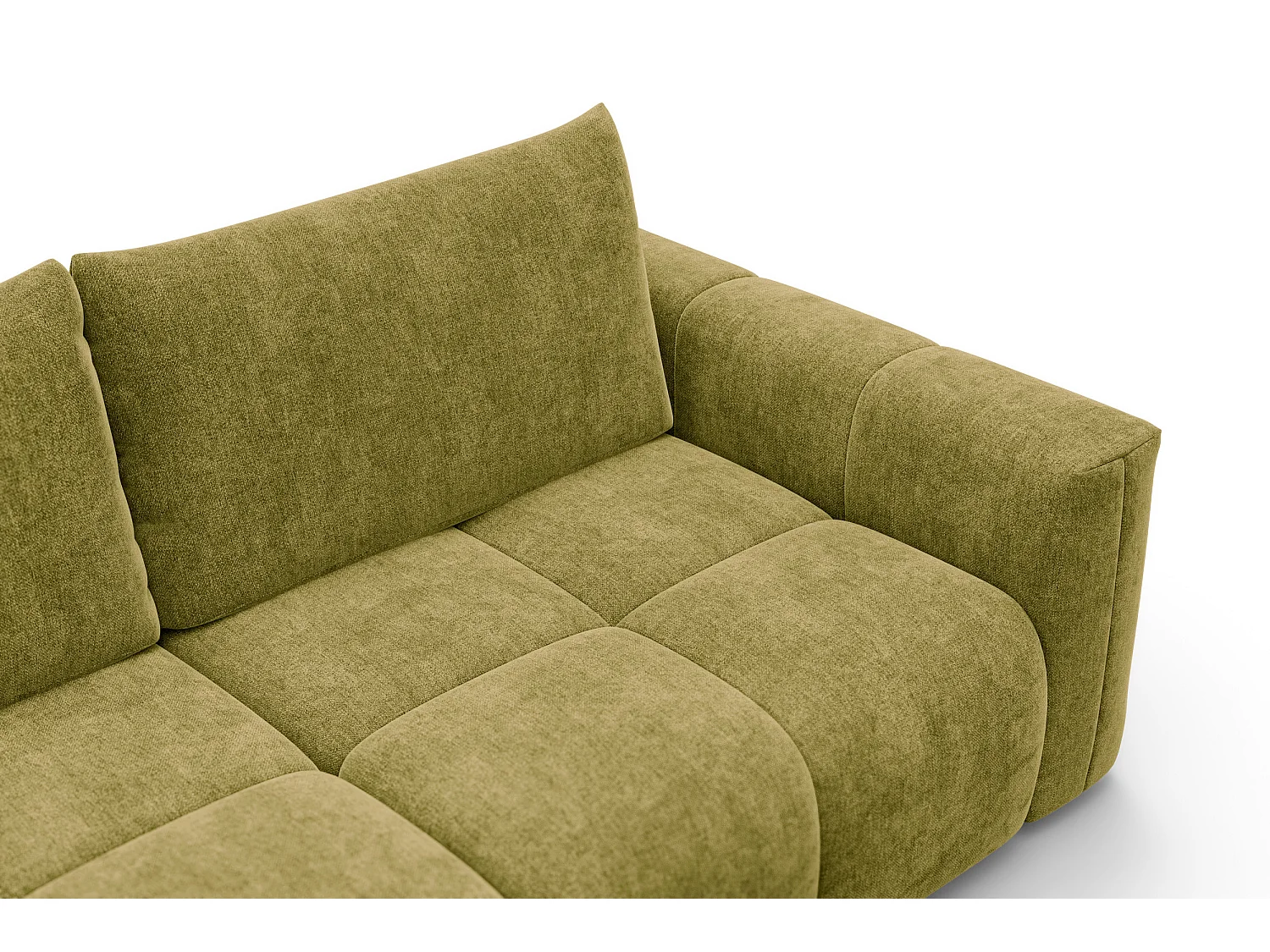 CANAPÉ D'ANGLE VERONA 3 places gauche, tissu khaki