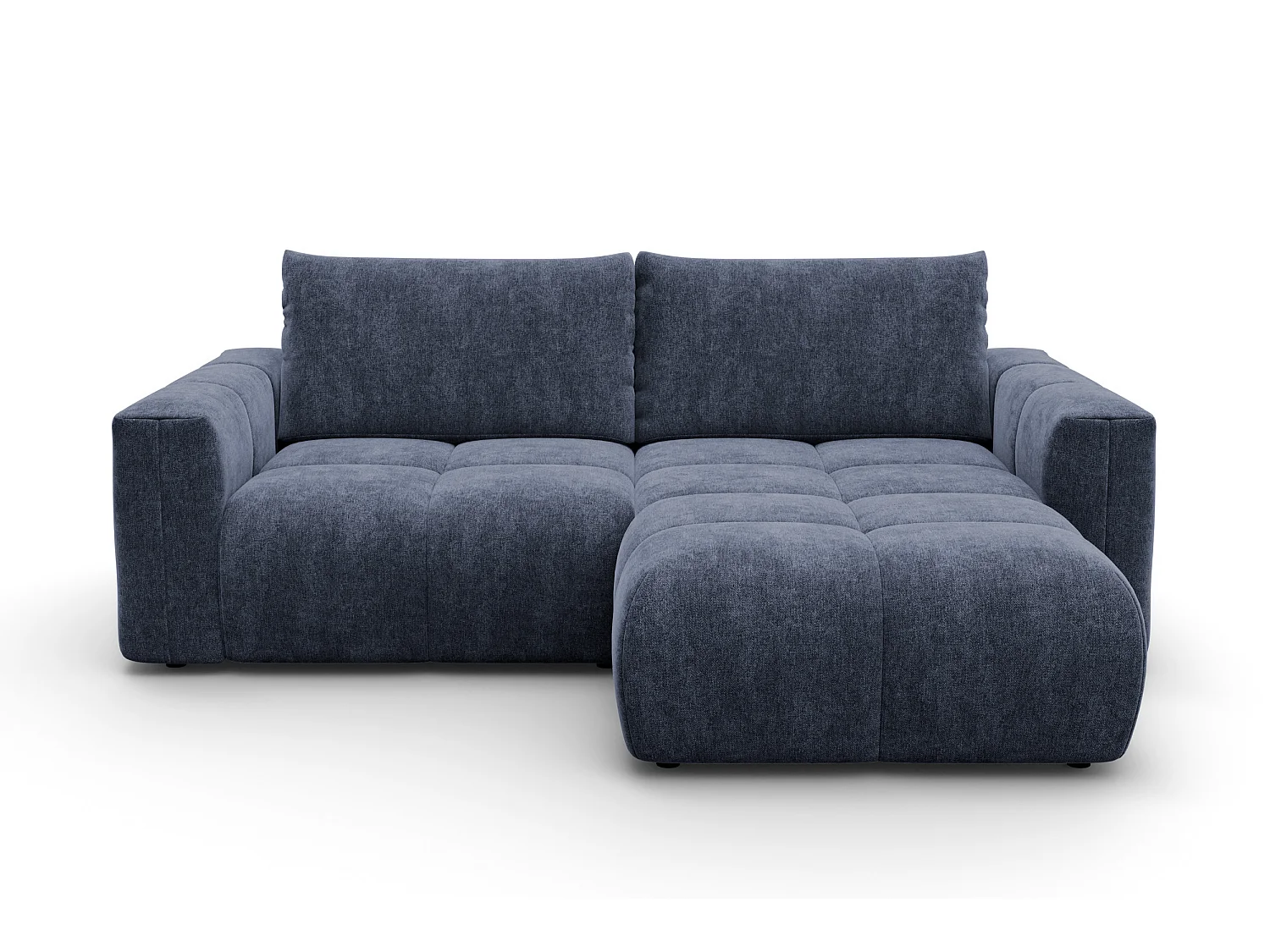 CANAPÉ D'ANGLE VERONA 3 places droit, tissu bleu marine