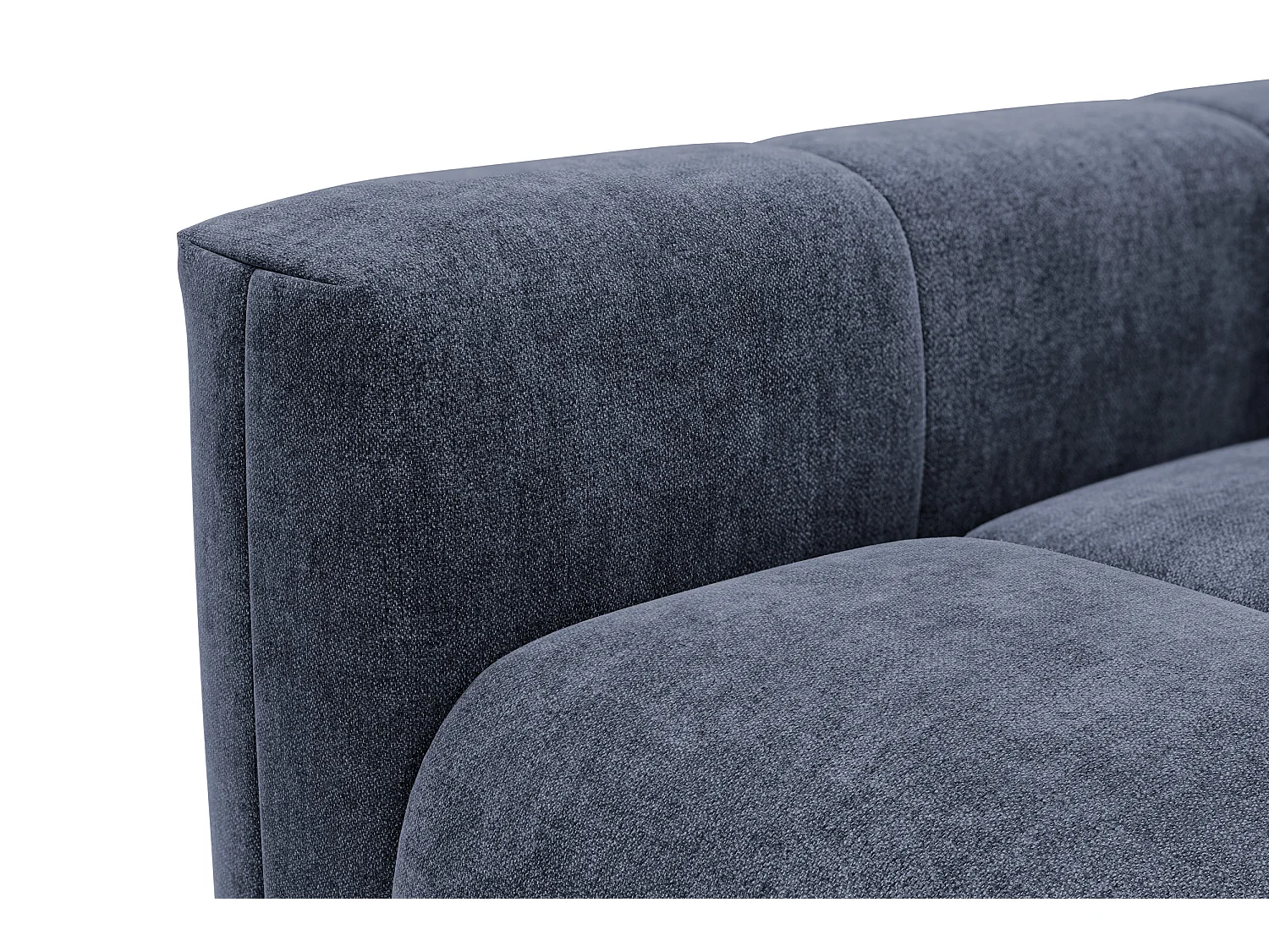CANAPÉ D'ANGLE VERONA 3 places droit, tissu bleu marine
