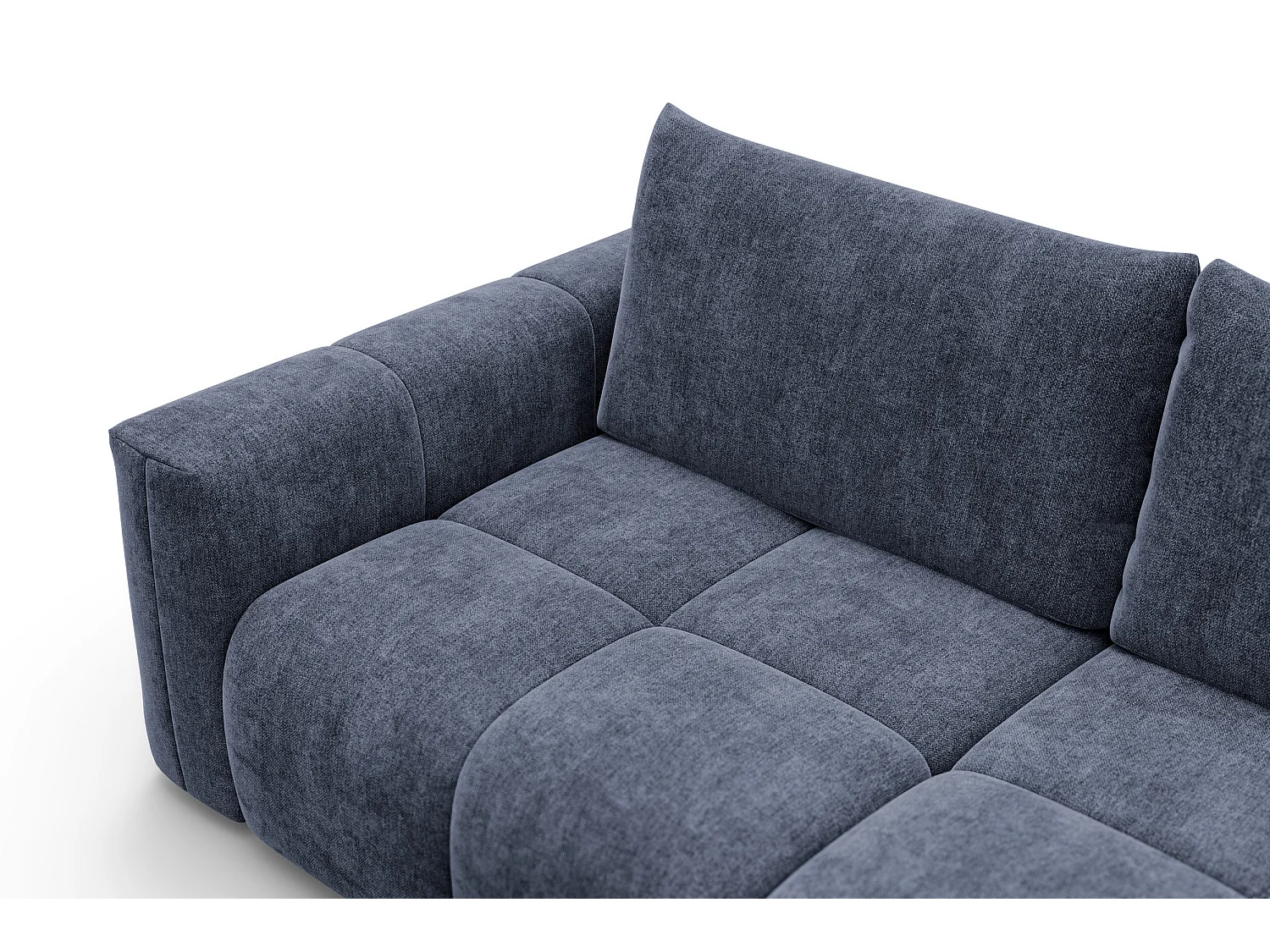 CANAPÉ D'ANGLE VERONA 3 places droit, tissu bleu marine