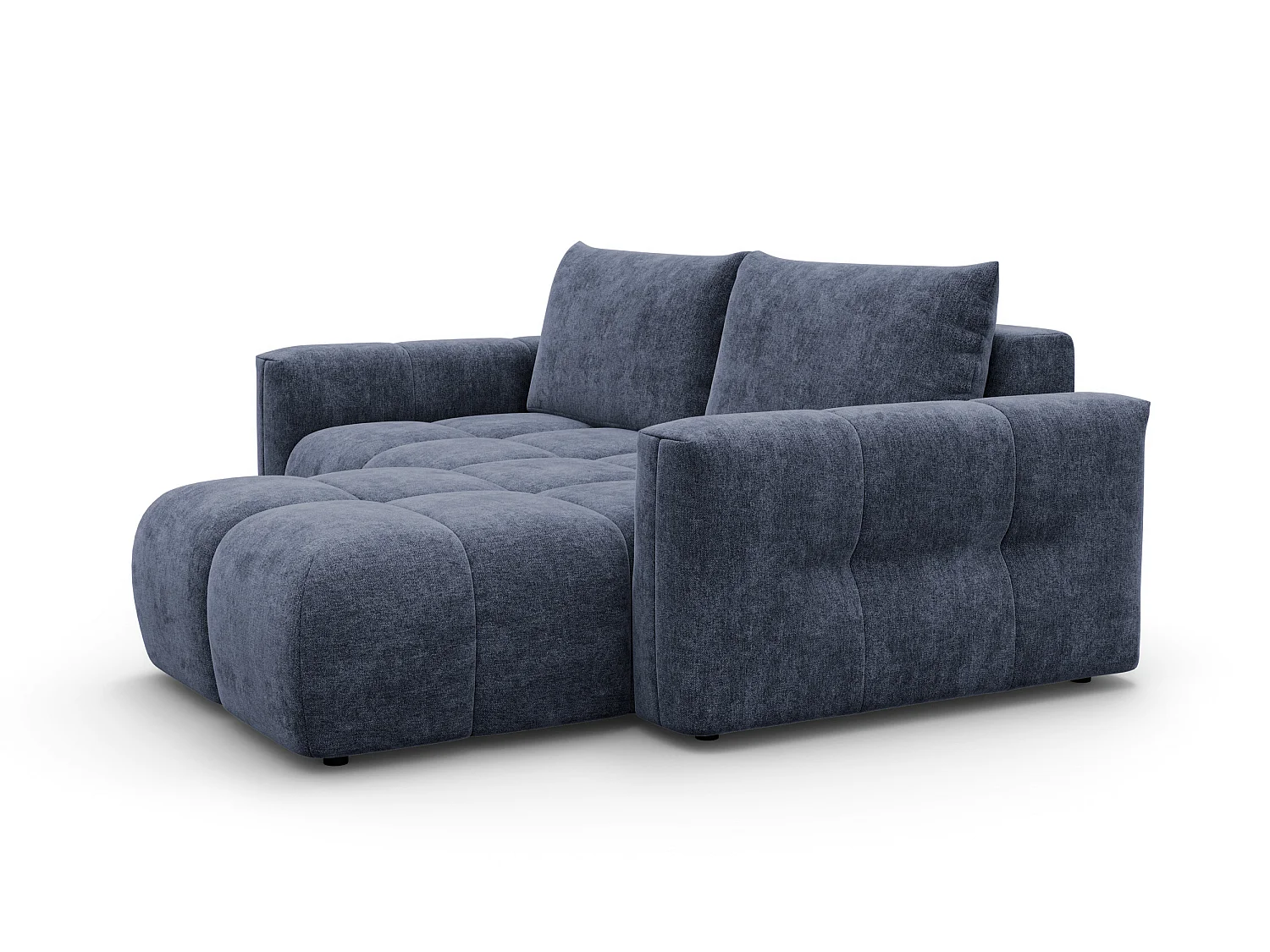 CANAPÉ D'ANGLE VERONA 3 places droit, tissu bleu marine