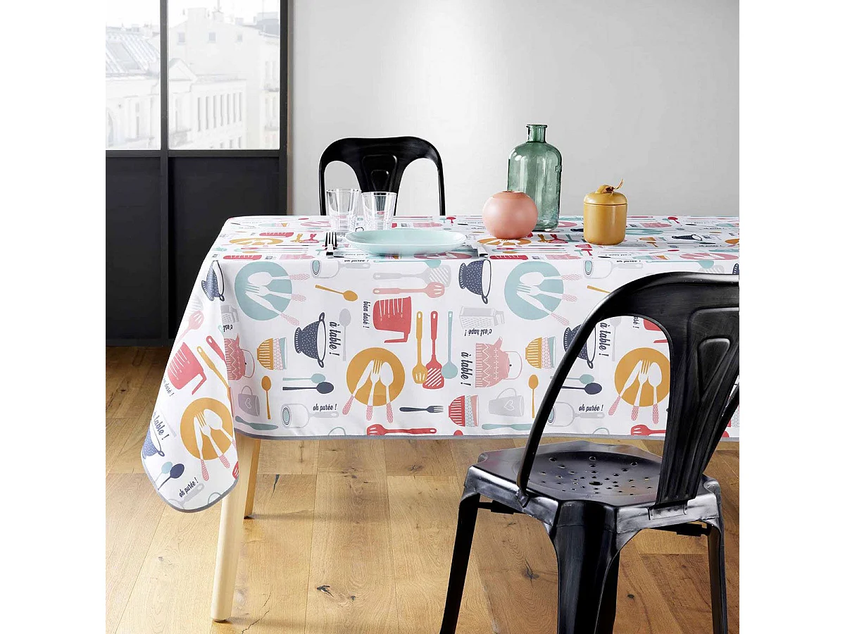 Nappe Toile Cirée "Kitchen" 140x240cm Multicolore