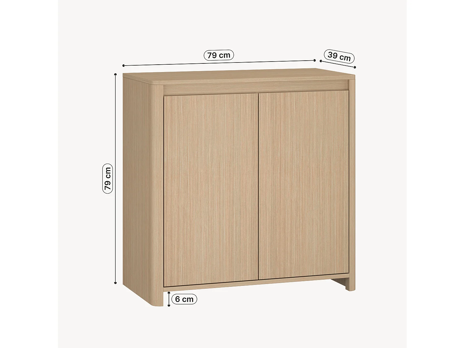 Commode Takranmaa II 79 x 79 x 39 cm effet chêne [en.casa]