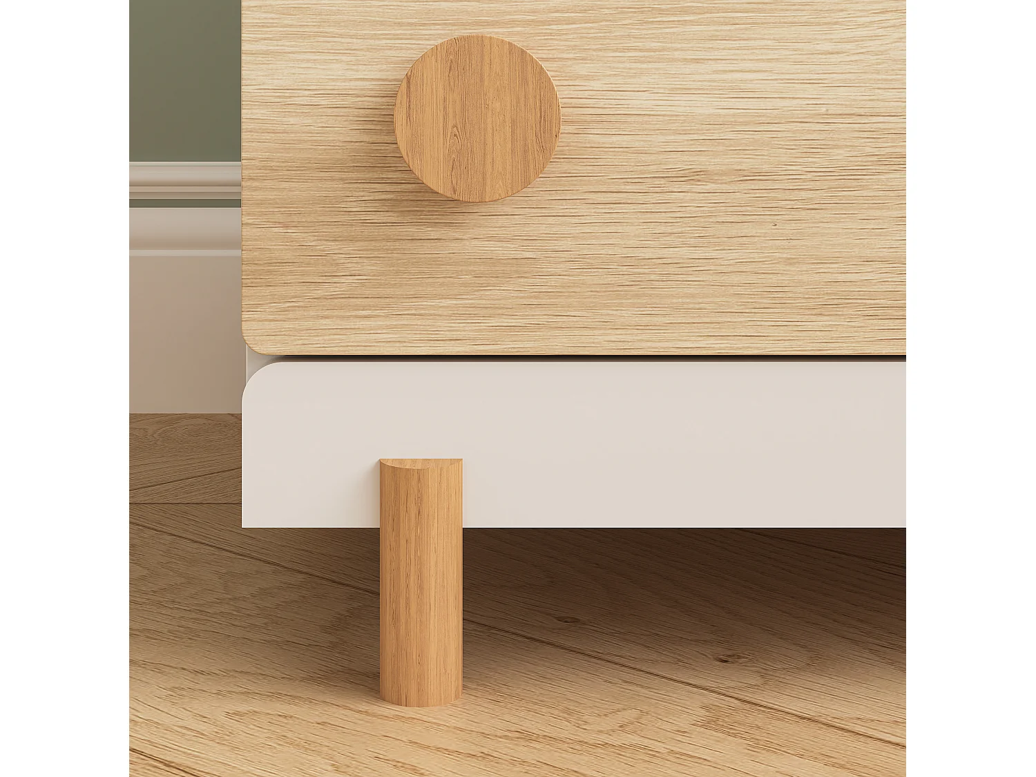 Commode enfant Vaarentaa 79 x 41 x 66 cm blanc effet chêne [en.casa]