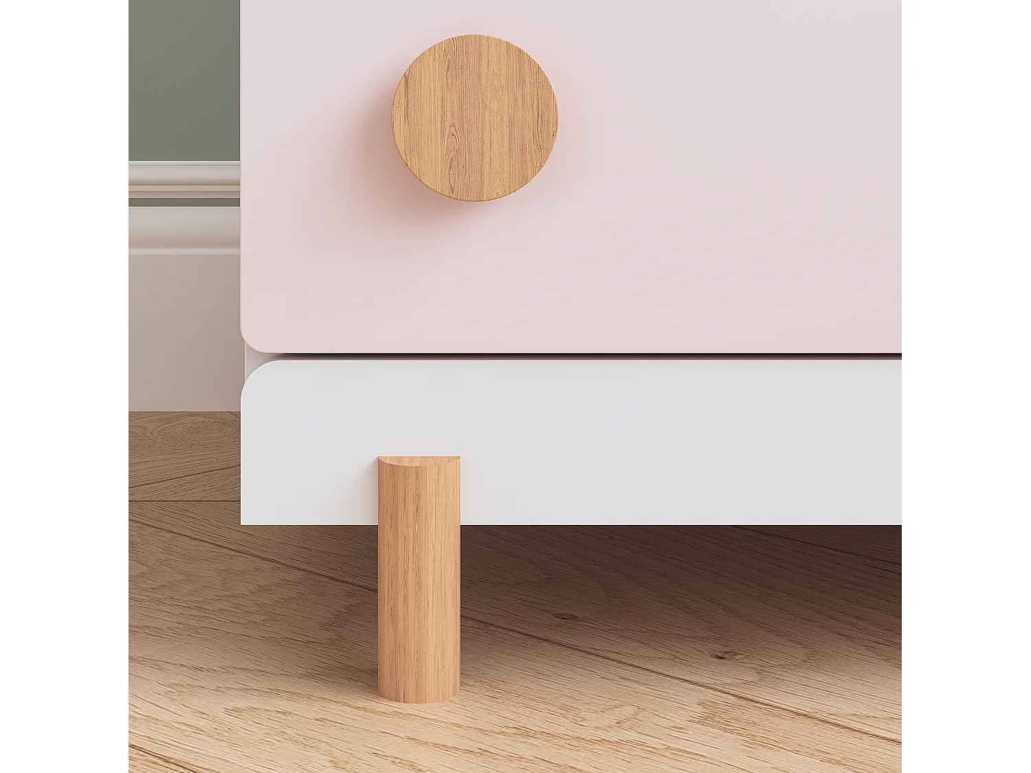 Commode enfant Vaarentaa 79 x 41 x 66 cm blanc rose [en.casa]