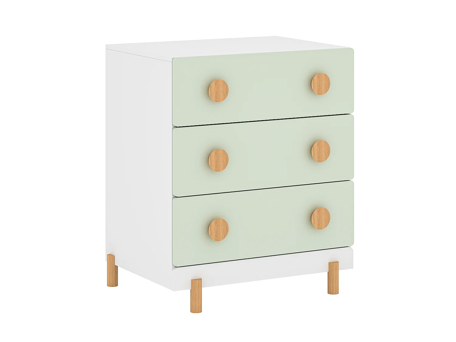 Commode enfant Vaarentaa 55 x 41 x 66 cm blanc vert menthe [en.casa]
