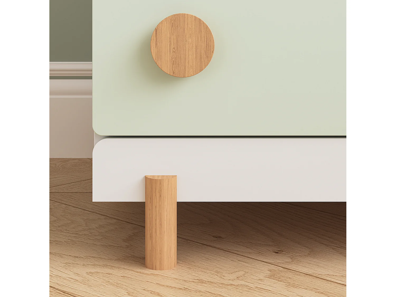 Commode enfant Vaarentaa 55 x 41 x 66 cm blanc vert menthe [en.casa]