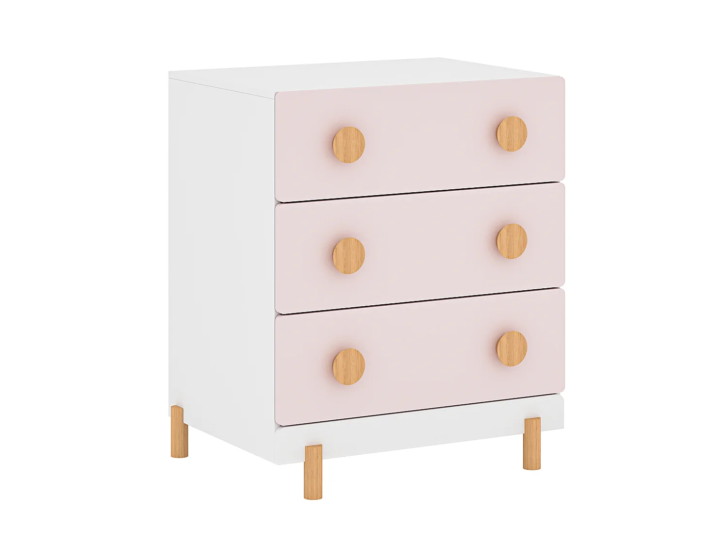 Commode enfant Vaarentaa 55 x 41 x 66 cm blanc rose [en.casa]