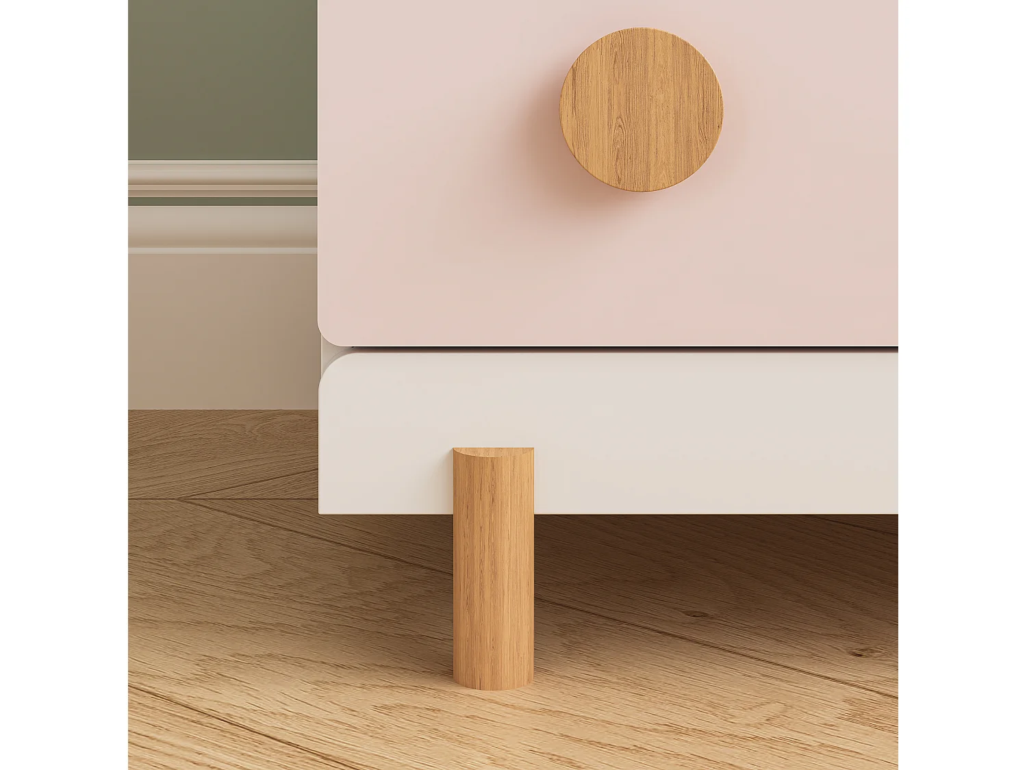 Commode enfant Vaarentaa 55 x 41 x 66 cm blanc rose [en.casa]