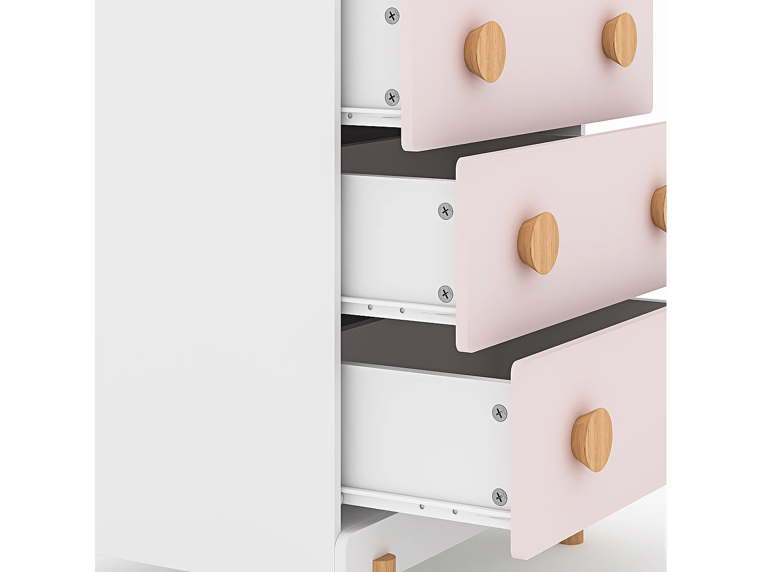 Commode enfant Vaarentaa 55 x 41 x 66 cm blanc rose [en.casa]