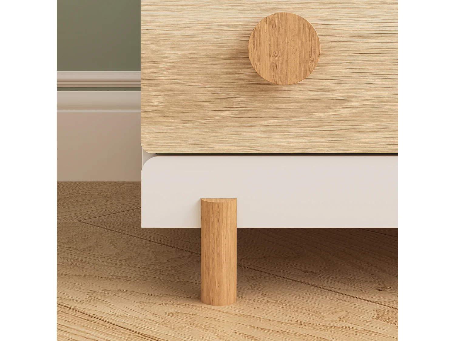 Commode enfant Vaarentaa 55 x 41 x 66 cm blanc effet chêne [en.casa]