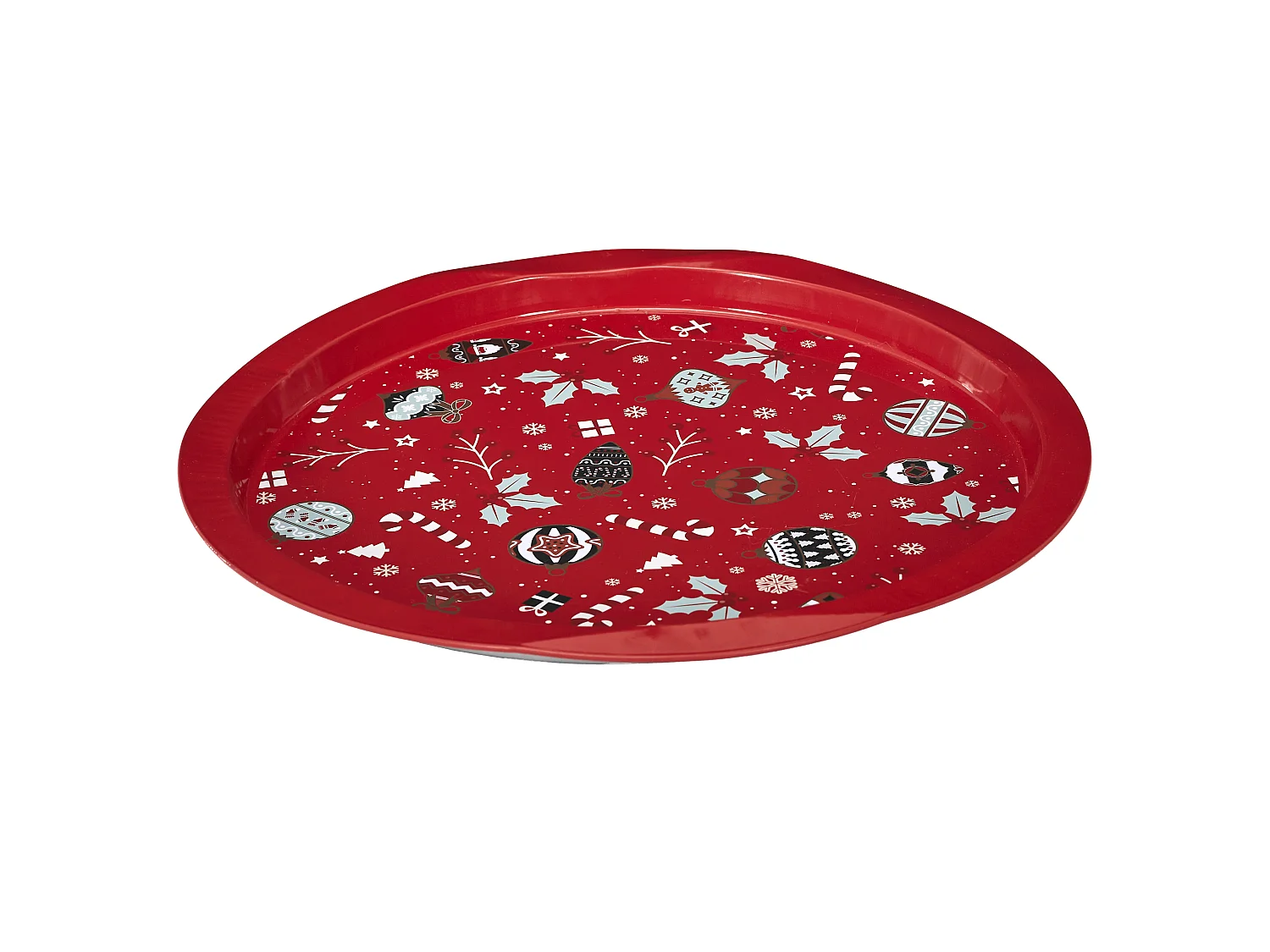 Plateau En Metal Rond Noel
