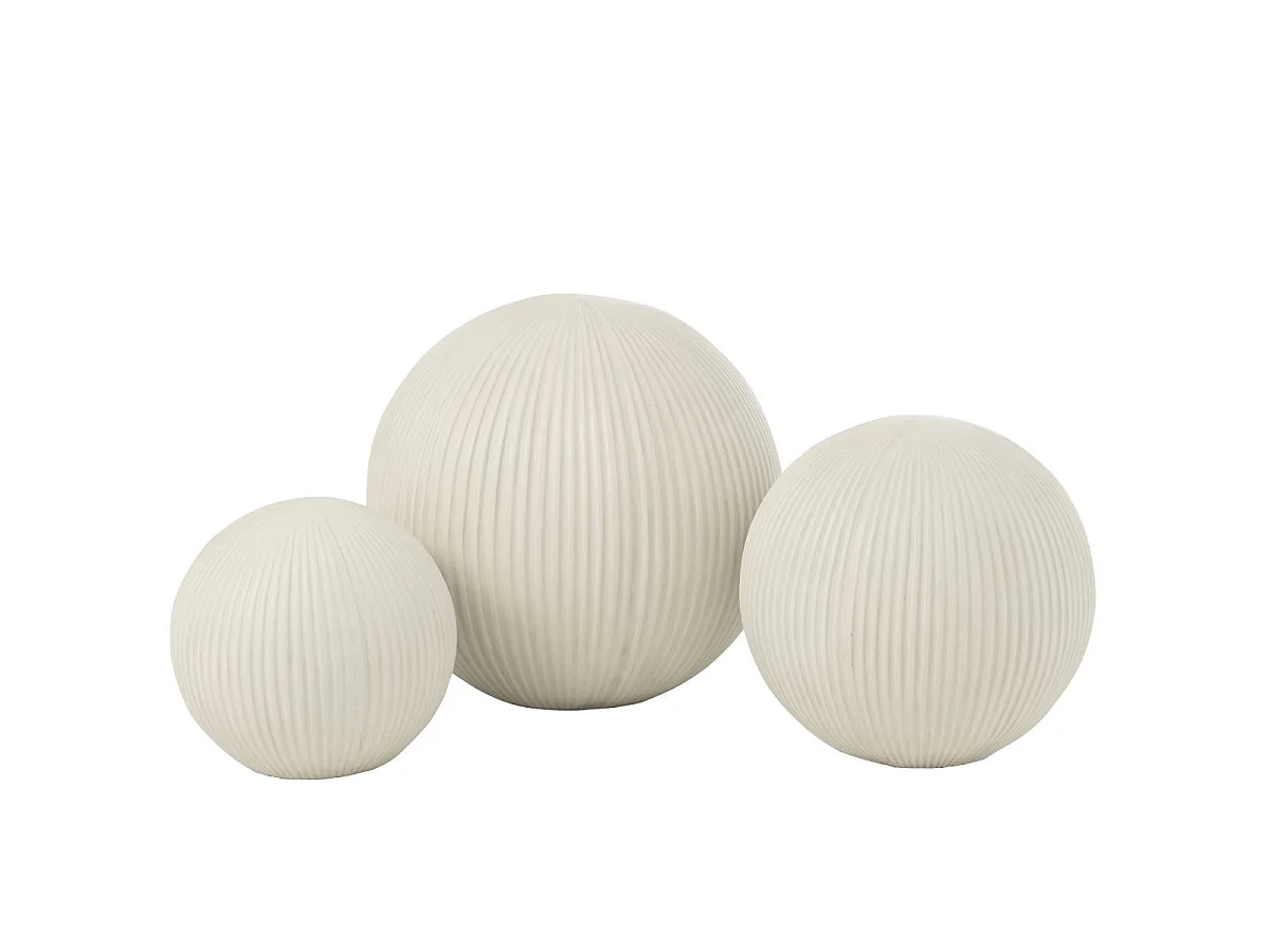 Balle Déco en Argile "Maryanne" 39cm Blanc