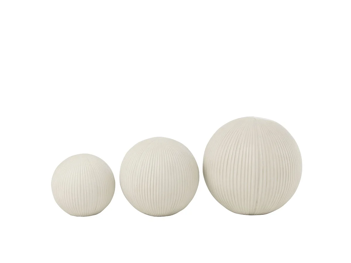 Balle Déco en Argile "Maryanne" 39cm Blanc