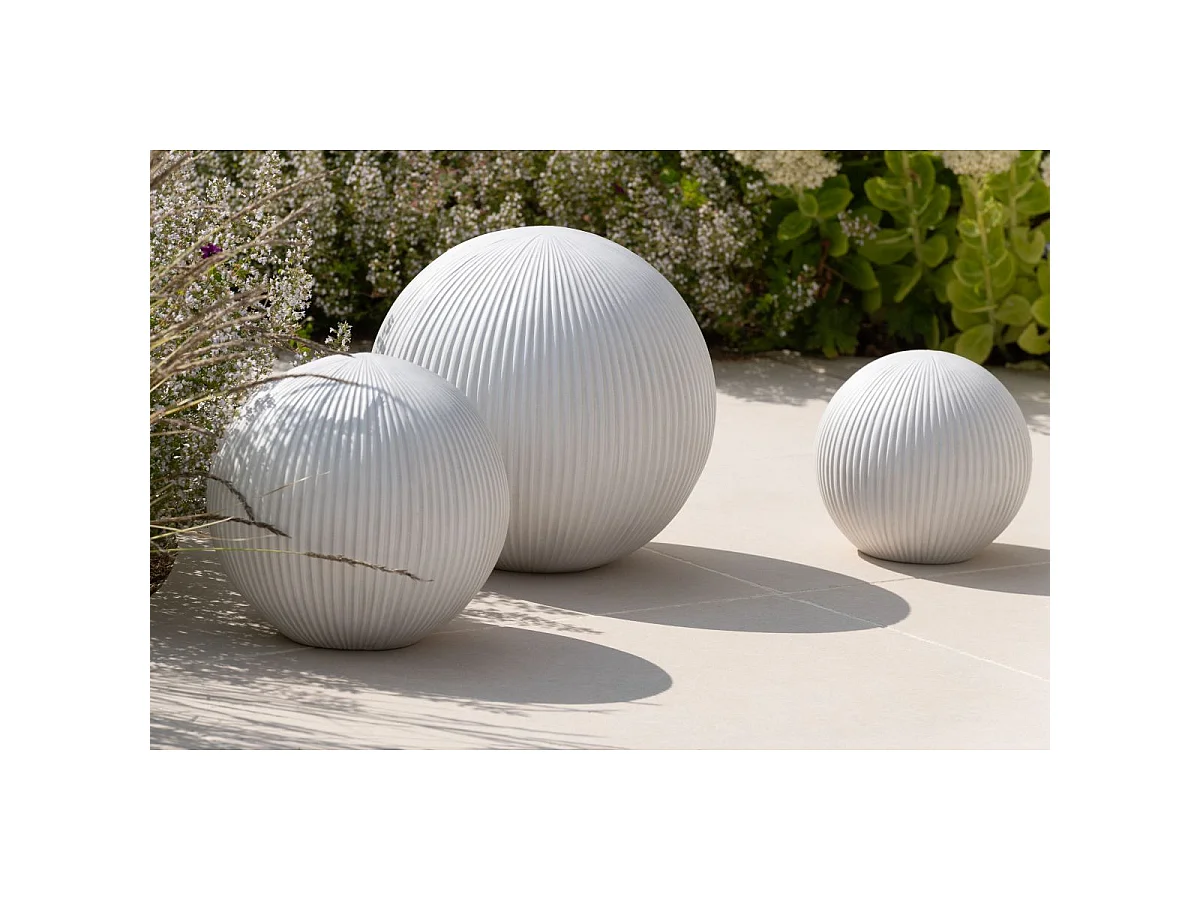 Balle Déco en Argile "Maryanne" 39cm Blanc