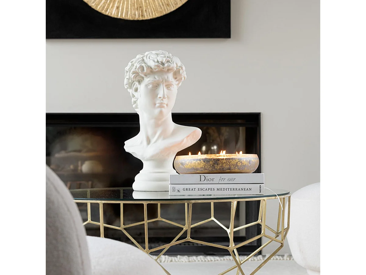 Buste David en Résine "Holywood" 51cm Blanc